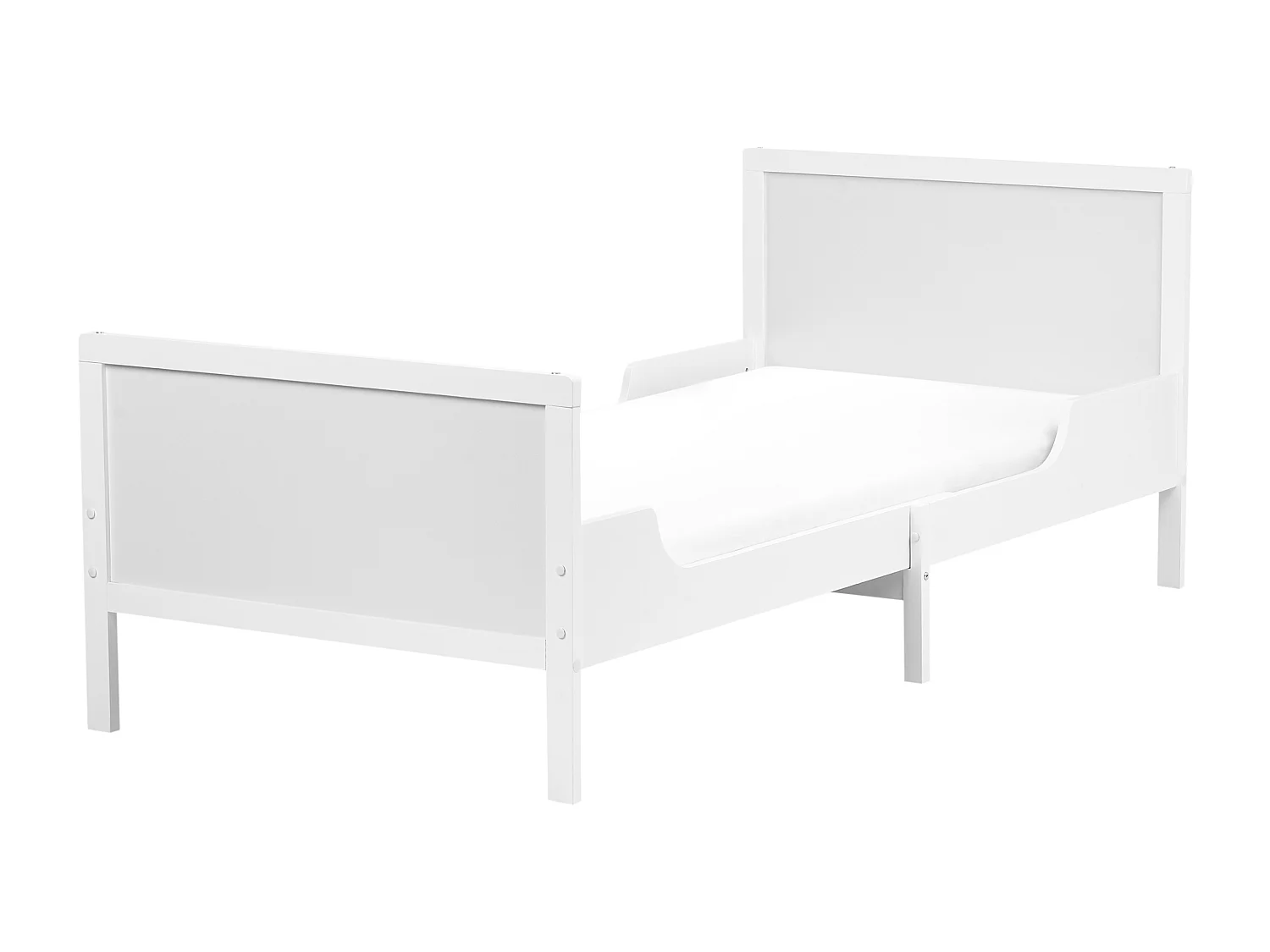 Mitwachsendes Kinderbett Kiefernholz weiss Lattenrost 90 x 200 cm MONTIGNY