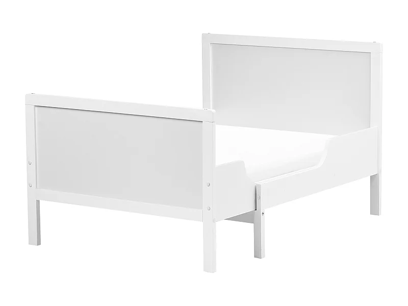 Mitwachsendes Kinderbett Kiefernholz weiss Lattenrost 90 x 200 cm MONTIGNY