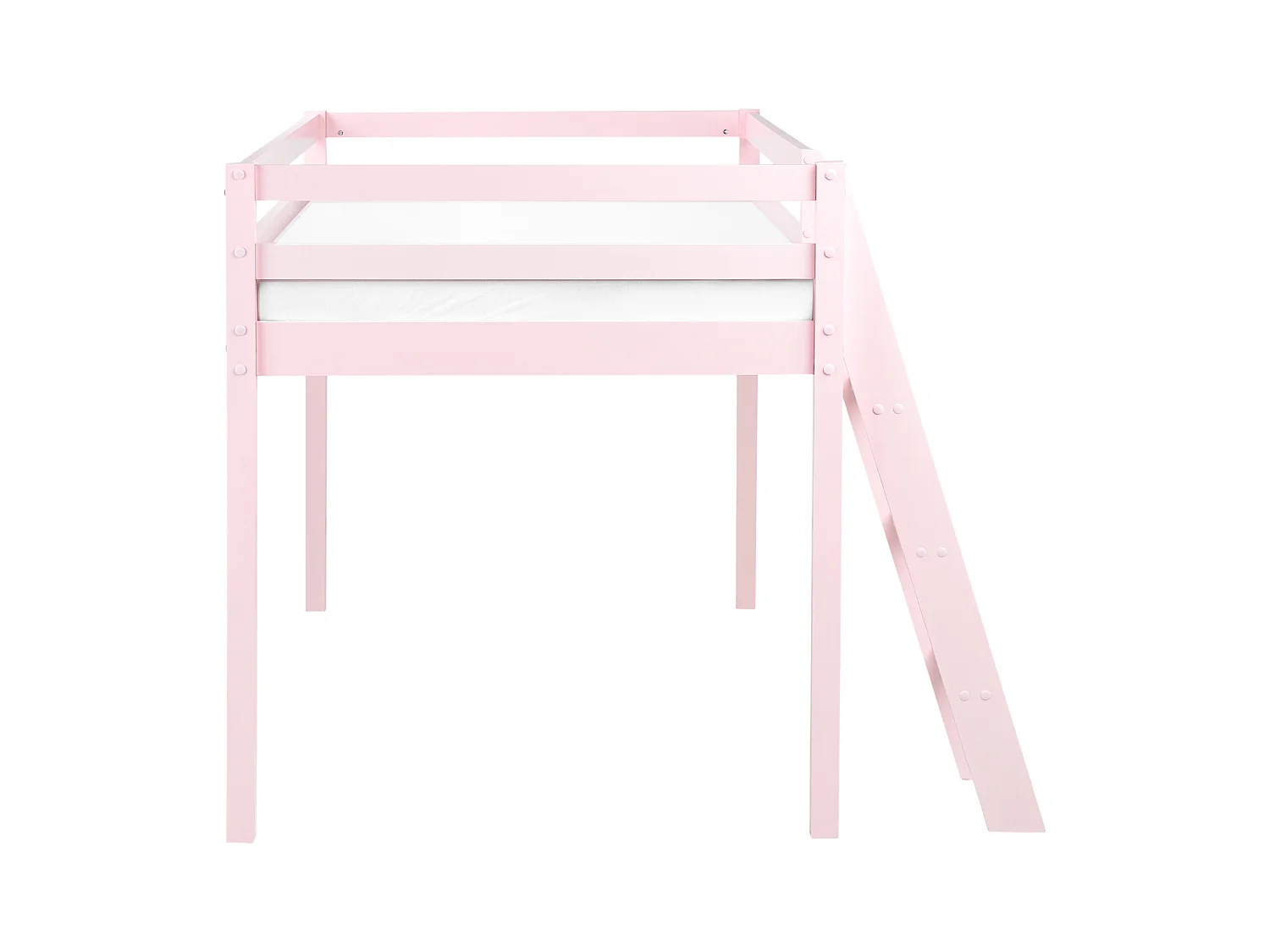 Łóżko na antresoli Drewno sosnowe ASCOUX 90 x 200 cm Różowy