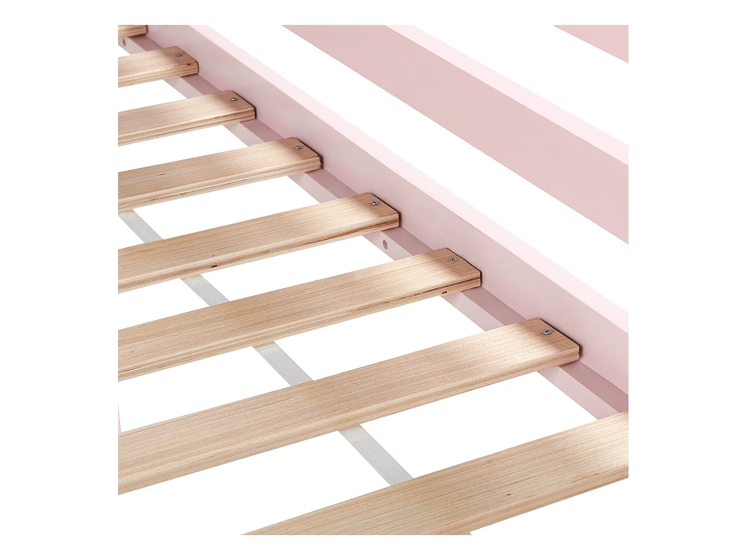Łóżko na antresoli Drewno sosnowe ASCOUX 90 x 200 cm Różowy