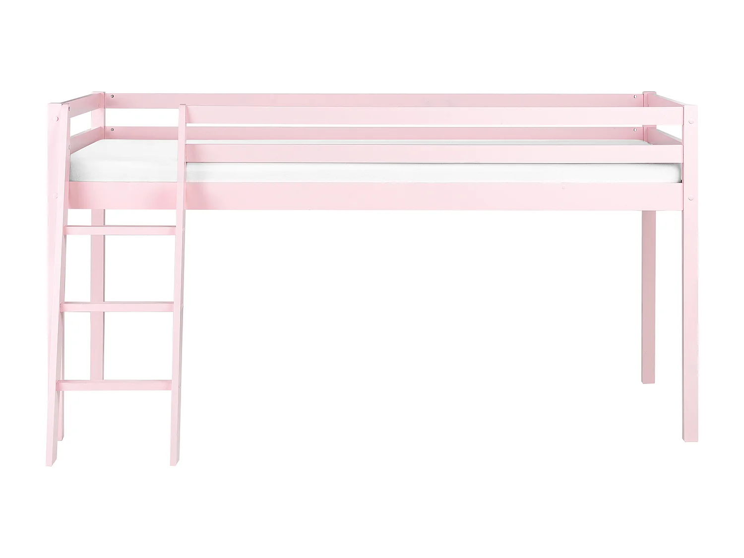 Halbhochbett Kiefernholz ASCOUX 90 x 200 cm Rosa