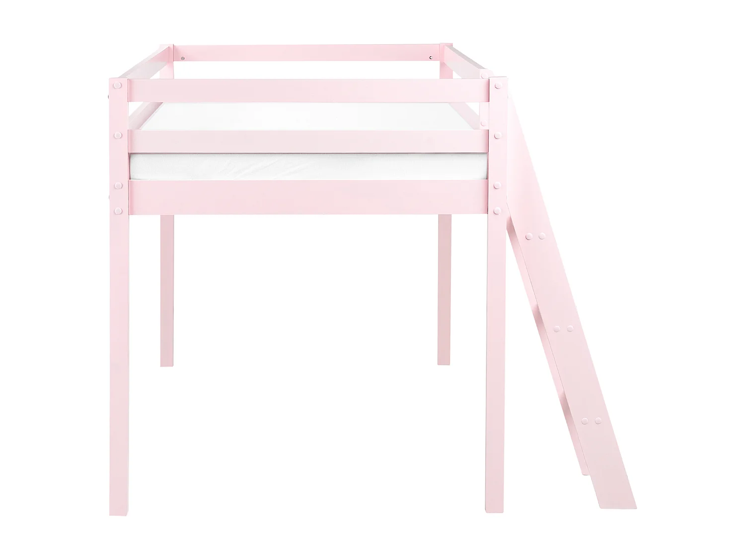 Halbhochbett Kiefernholz ASCOUX 90 x 200 cm Rosa