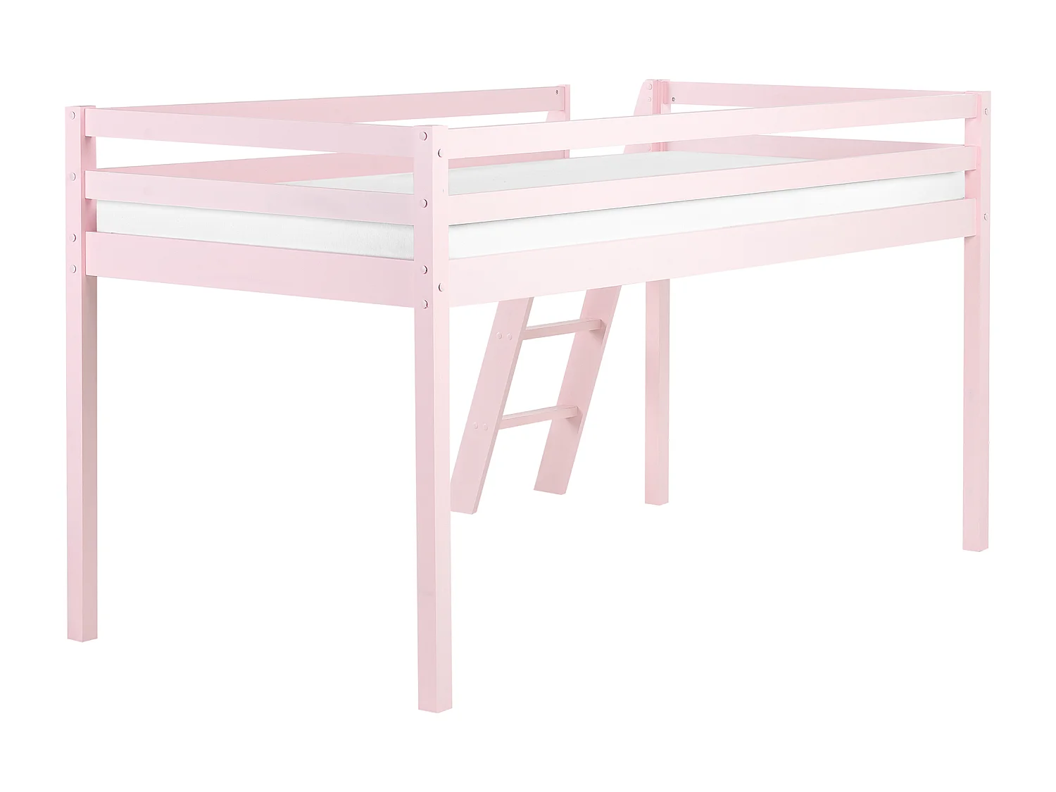 Halbhochbett Kiefernholz ASCOUX 90 x 200 cm Rosa