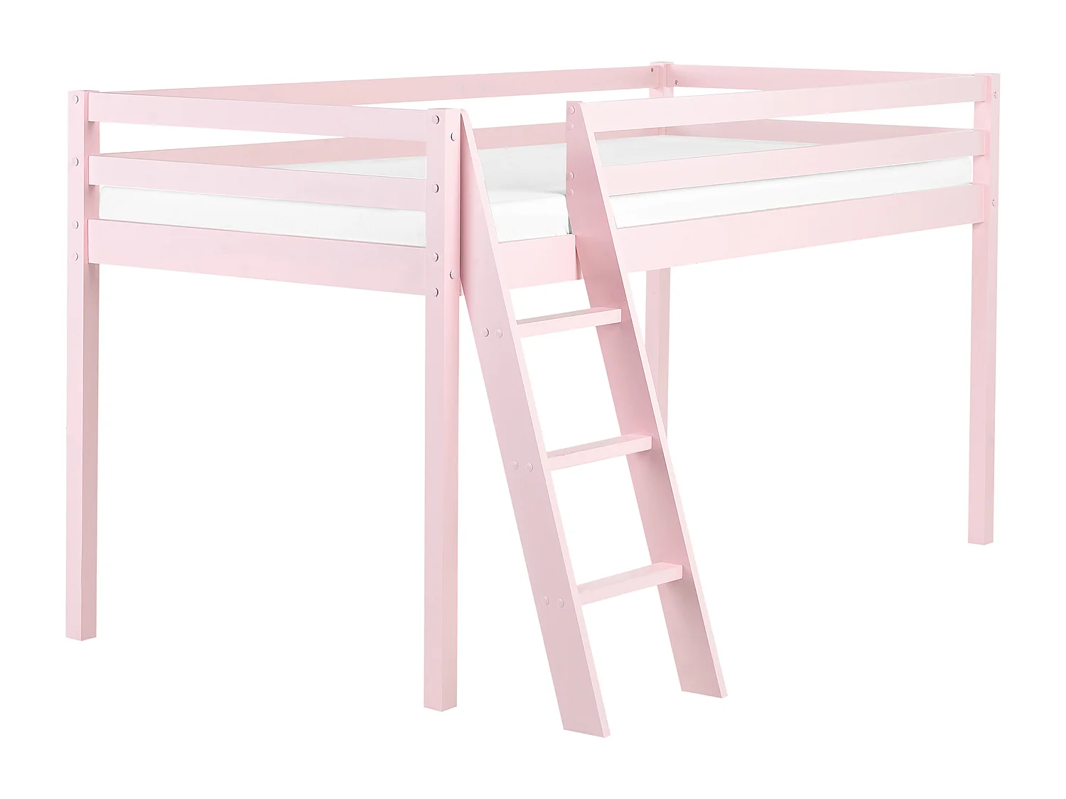 Letto a mezza altezza Legno di pino ASCOUX 90 x 200 cm Rosa