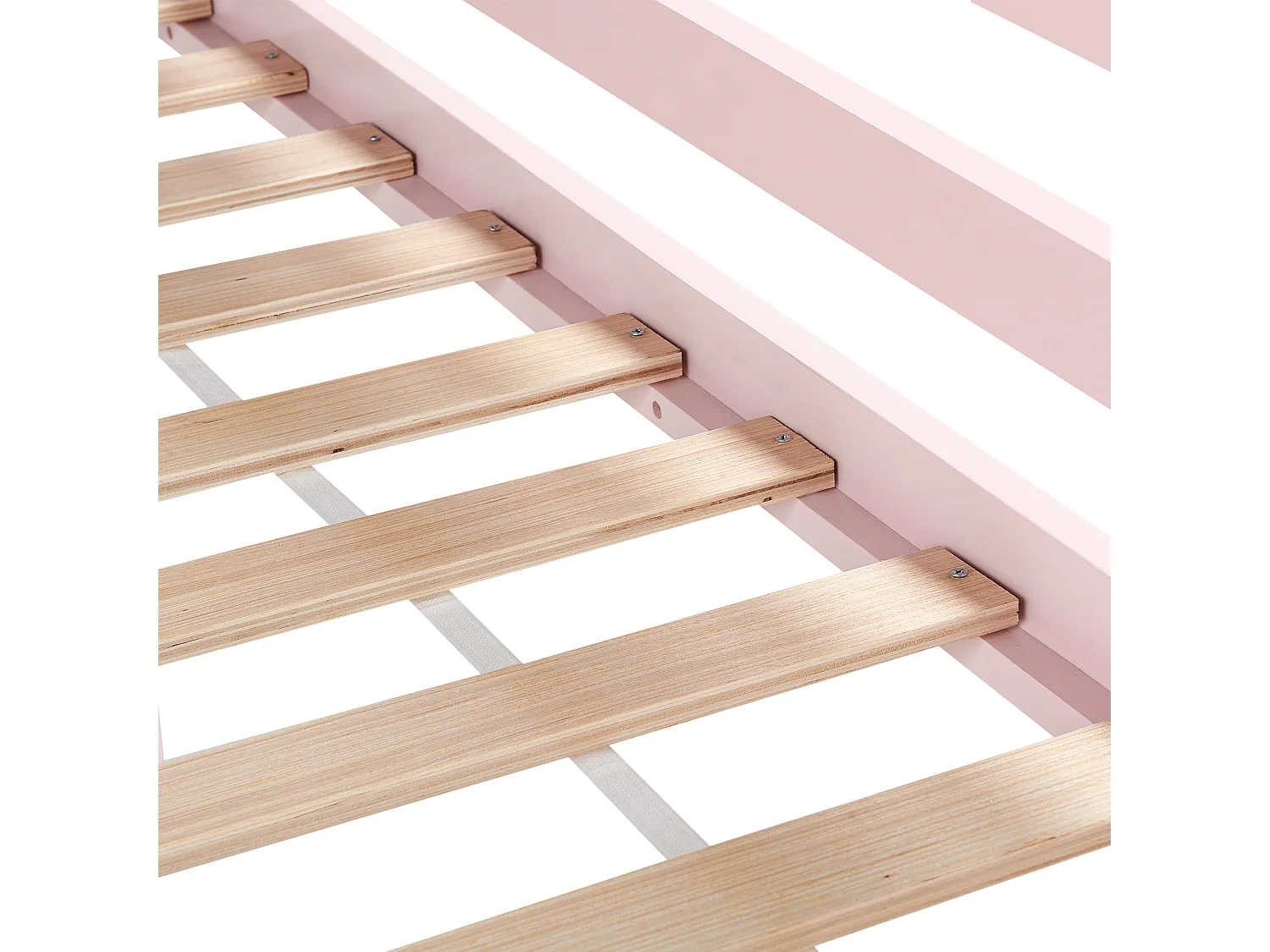 Lit à mit-hauteur Bois de pin ASCOUX 90 x 200 cm Rose
