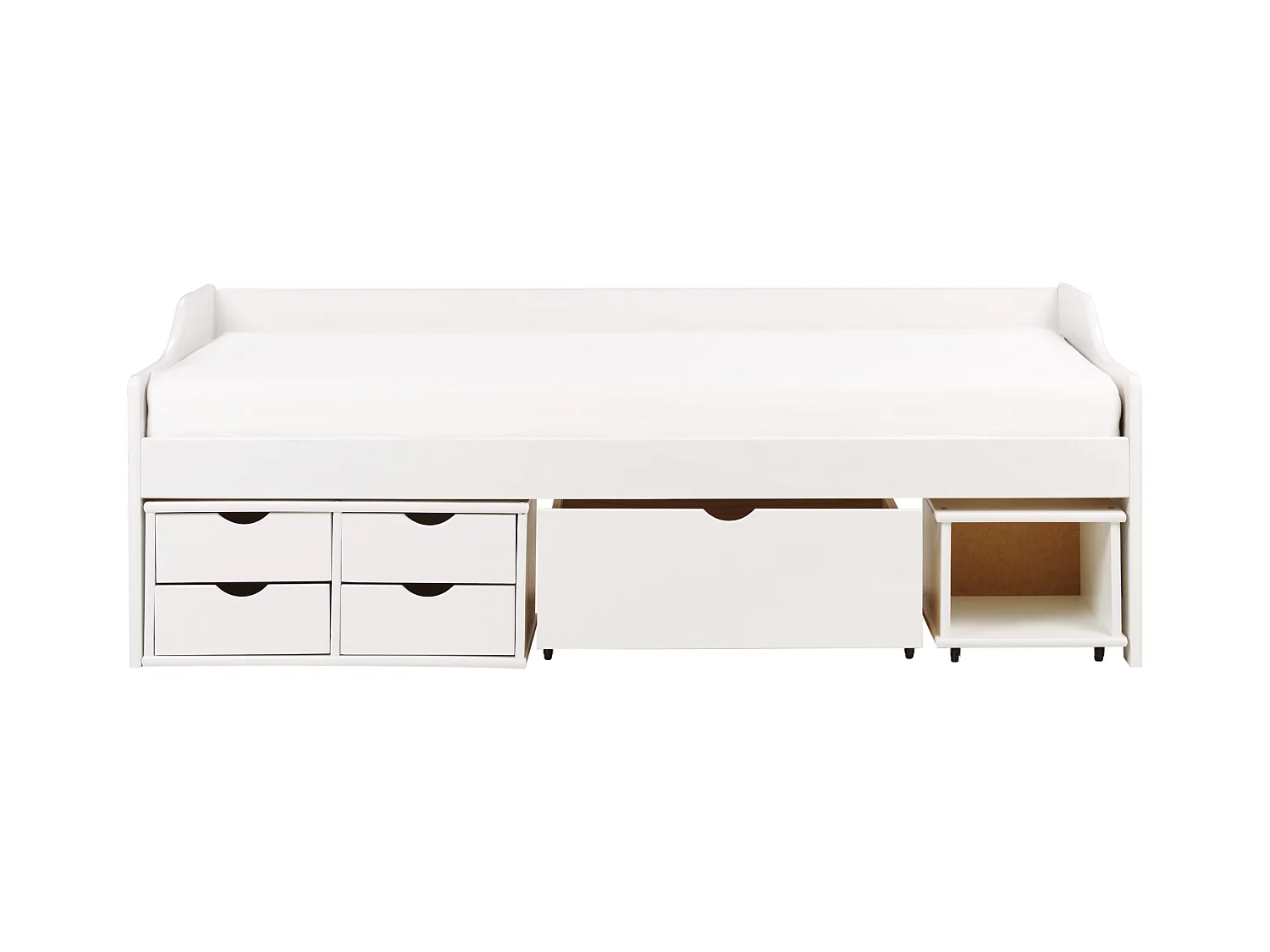 Lit de jour avec rangement Bois de pin ROYVILLE 90 x 200 cm Blanc