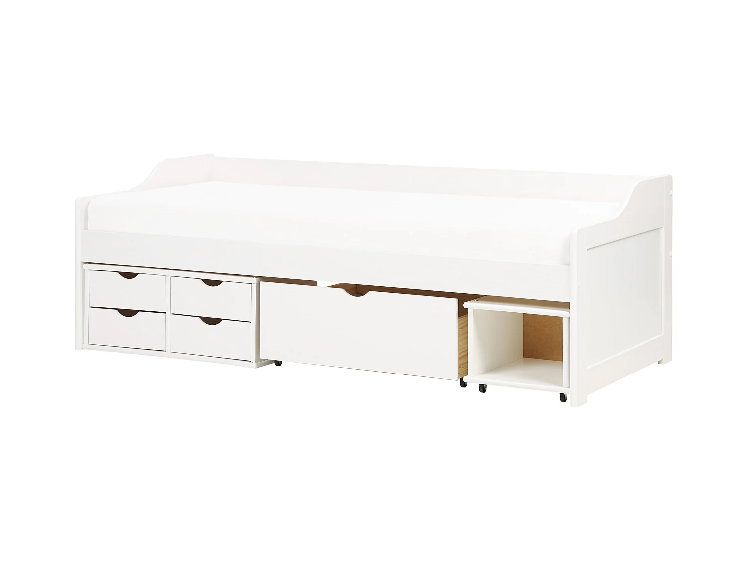 Lit de jour avec rangement Bois de pin ROYVILLE 90 x 200 cm Blanc