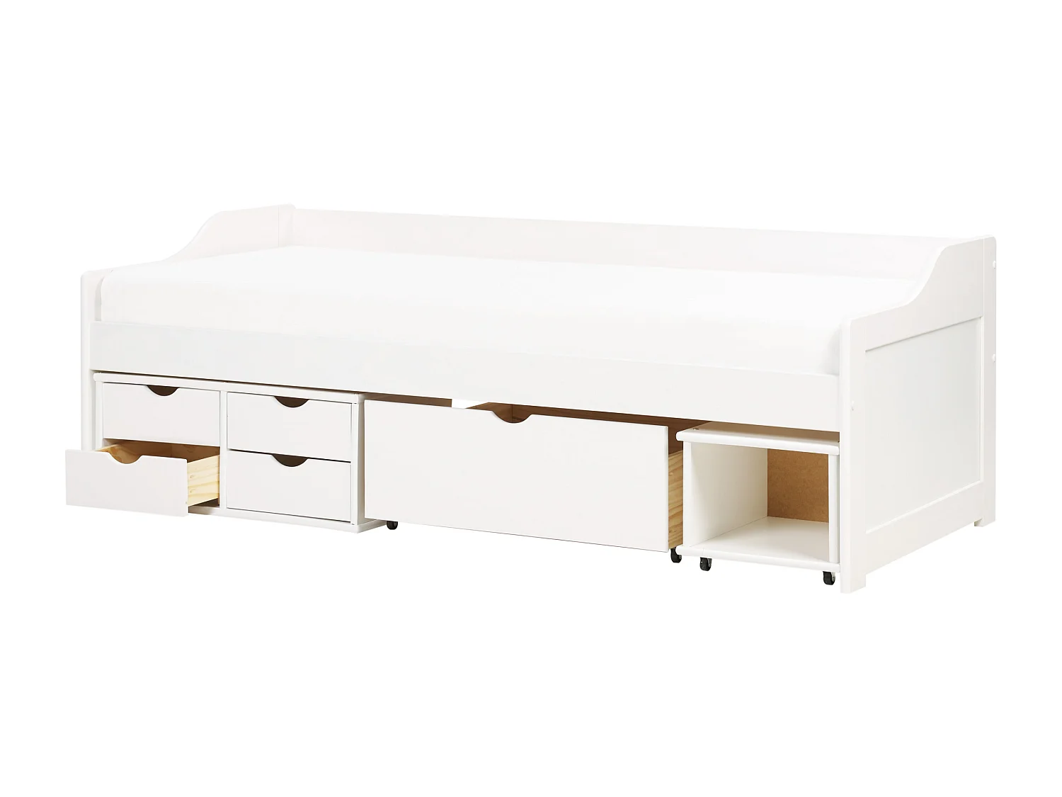 Lit de jour avec rangement Bois de pin ROYVILLE 90 x 200 cm Blanc