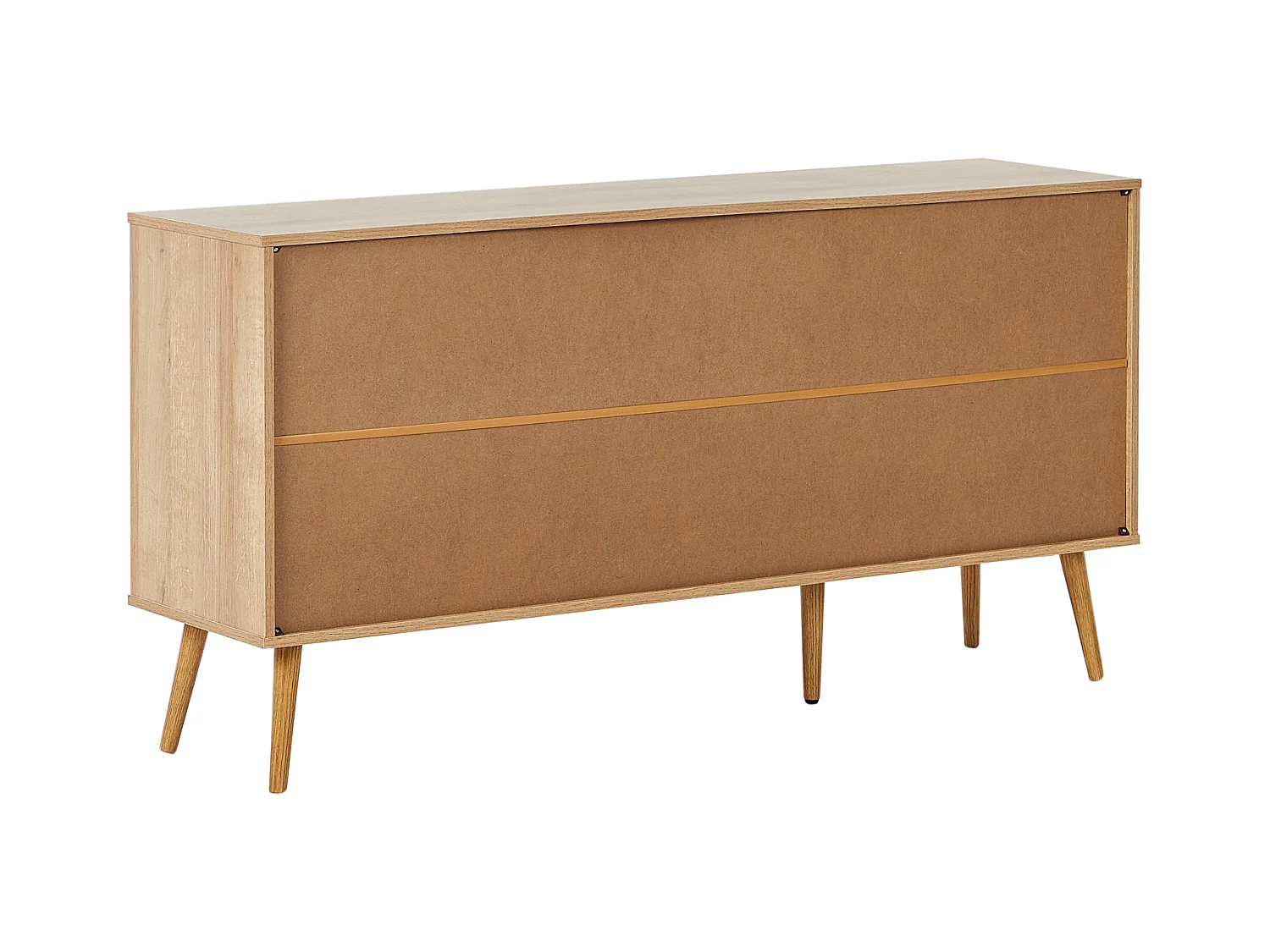 Buffet avec vitrine en verre ALBANY 150 cm Marron clair