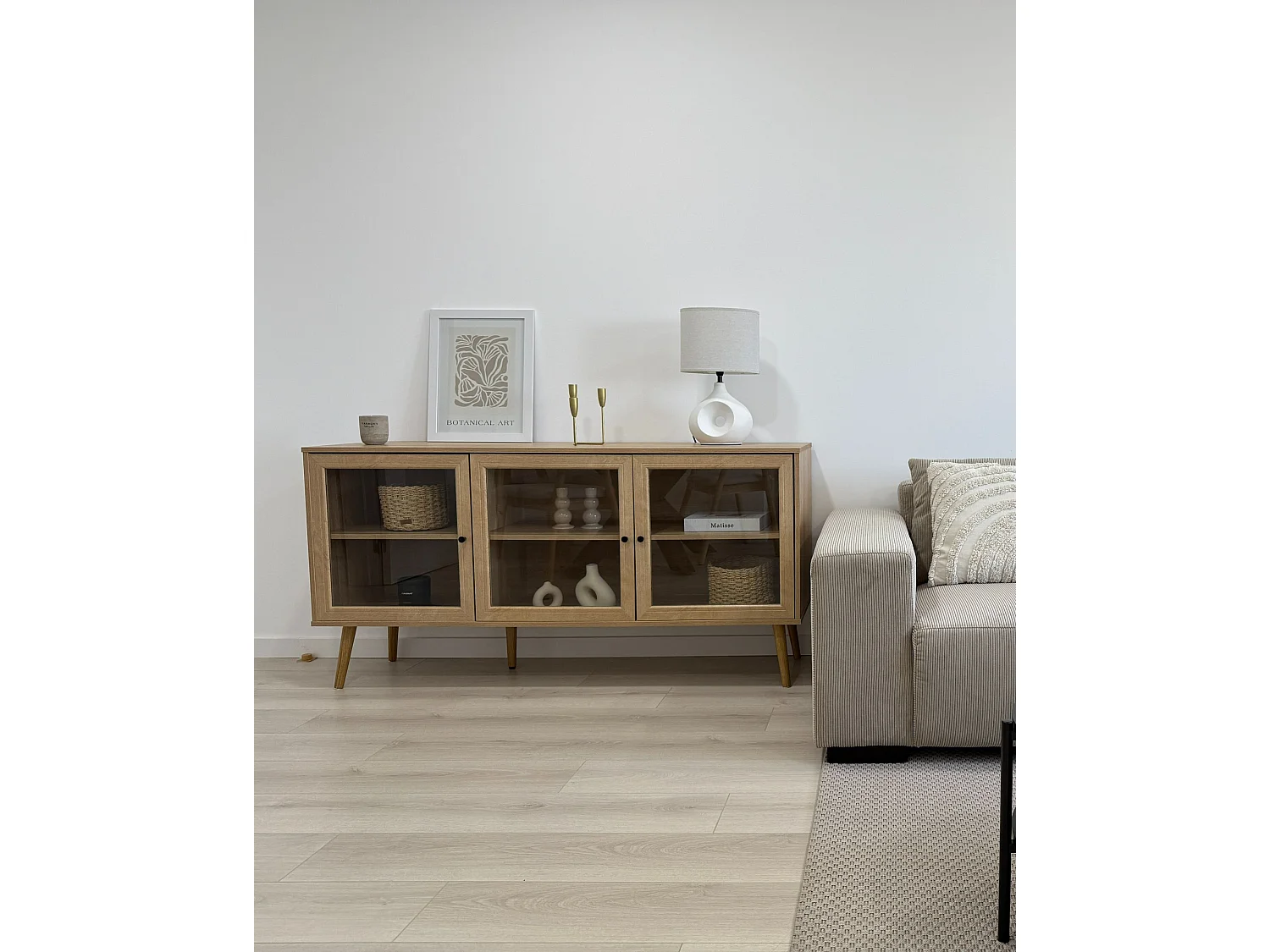 Vitrine en verre ALBANY 150 cm Marron clair