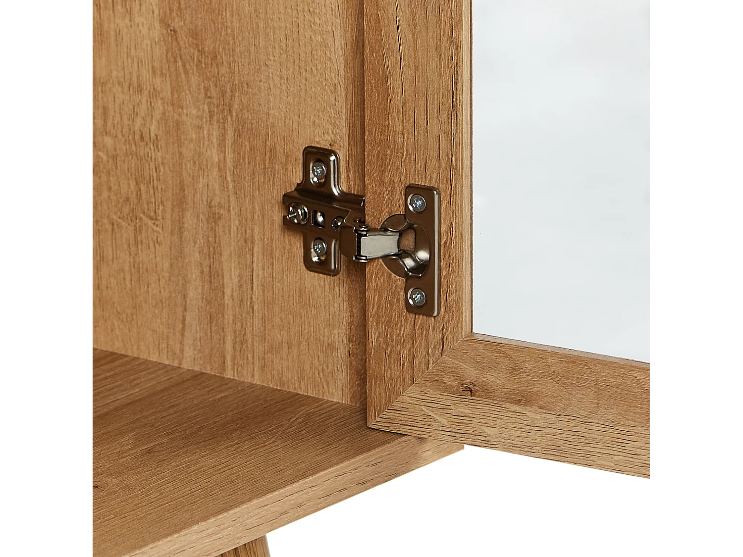 Buffet avec vitrine en verre ALBANY 150 cm Marron clair