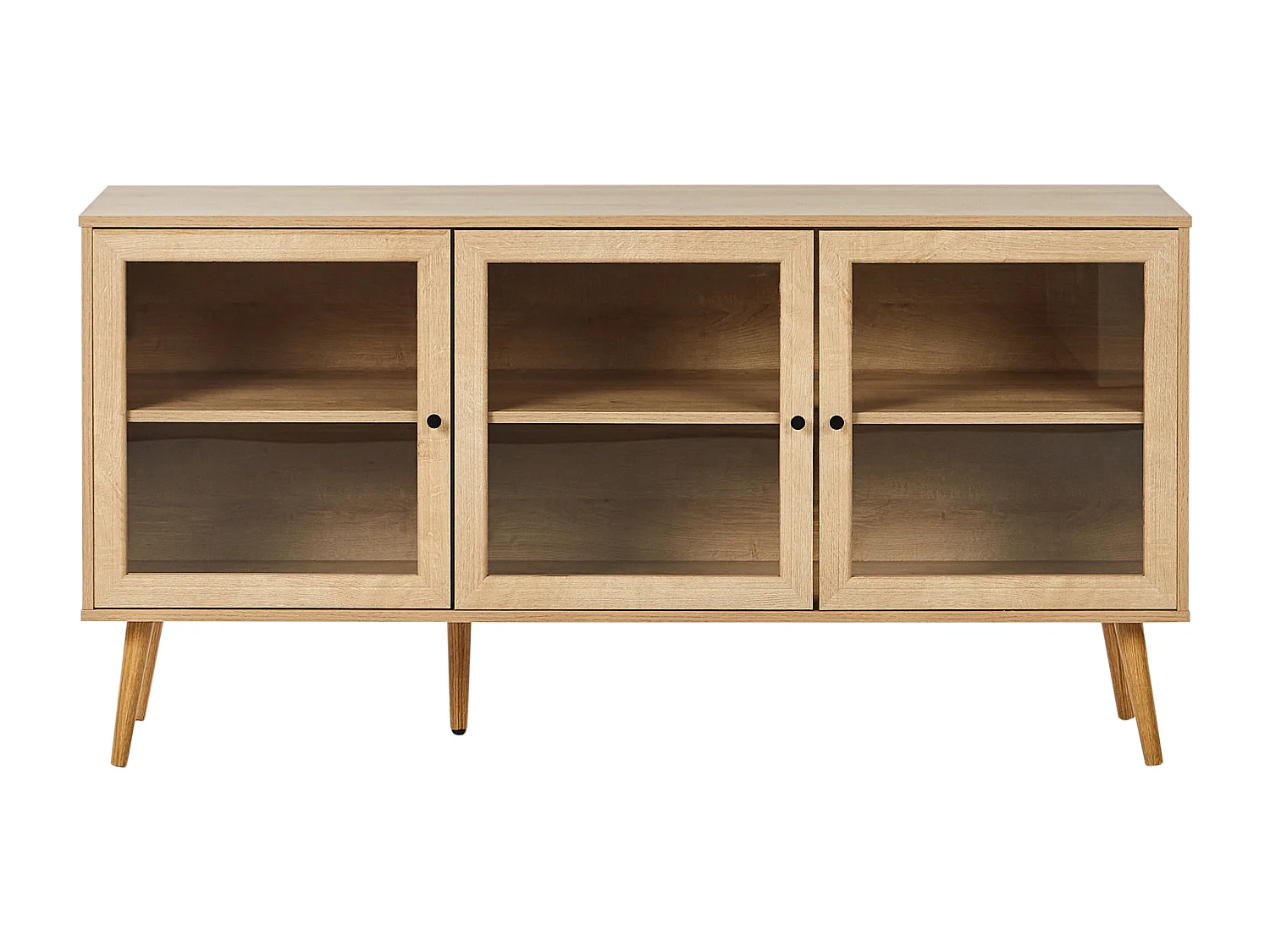 Glazen vitrinekast ALBANY 150 cm Lichtbruin