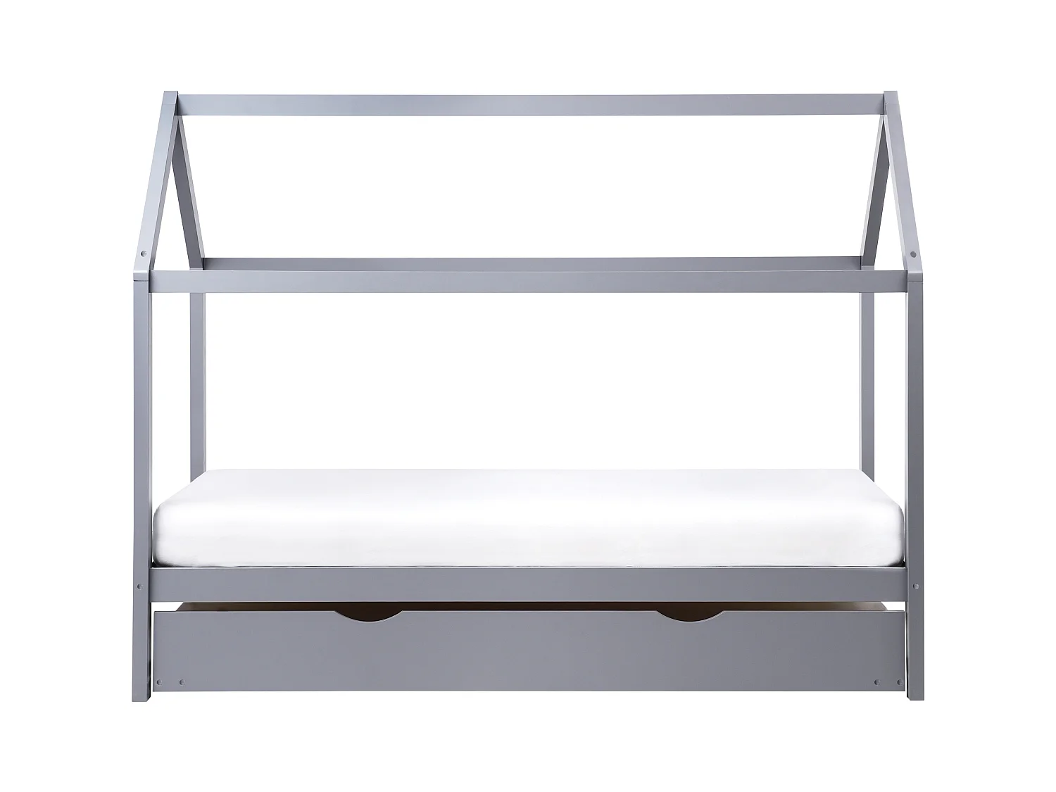 Kinderbett mit Ausziehbett Kiefernholz CRILLON 90 x 200 cm Grau