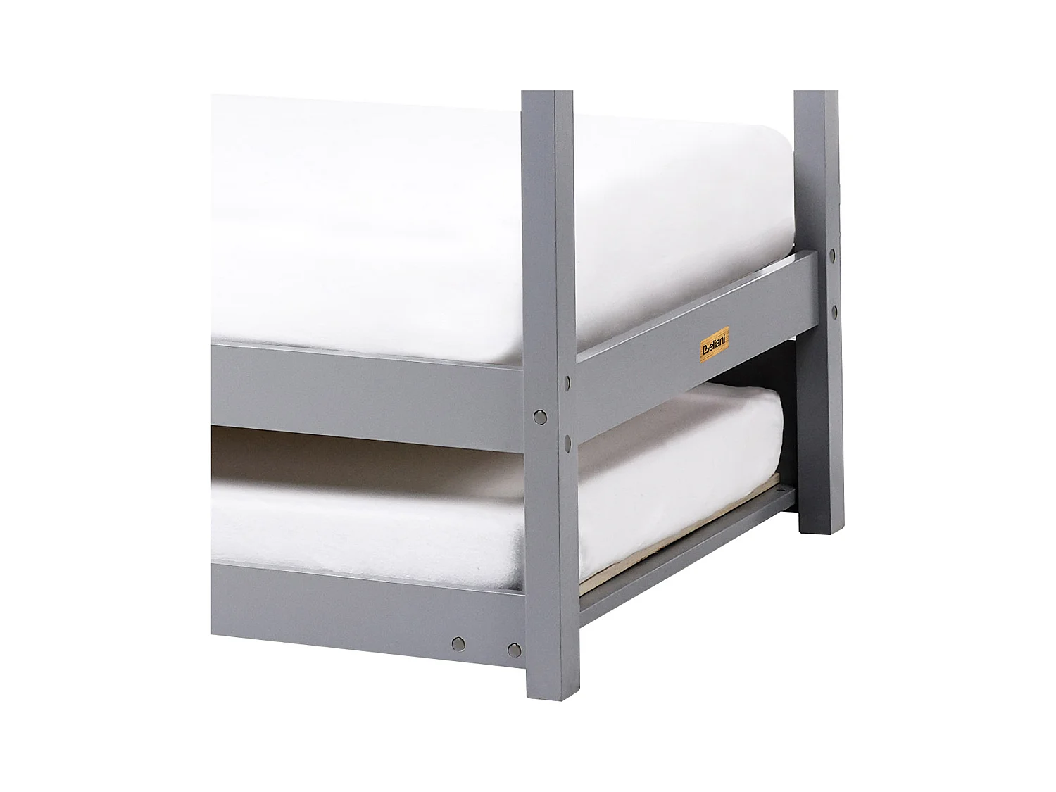 Kinderbett mit Ausziehbett Kiefernholz CRILLON 90 x 200 cm Grau