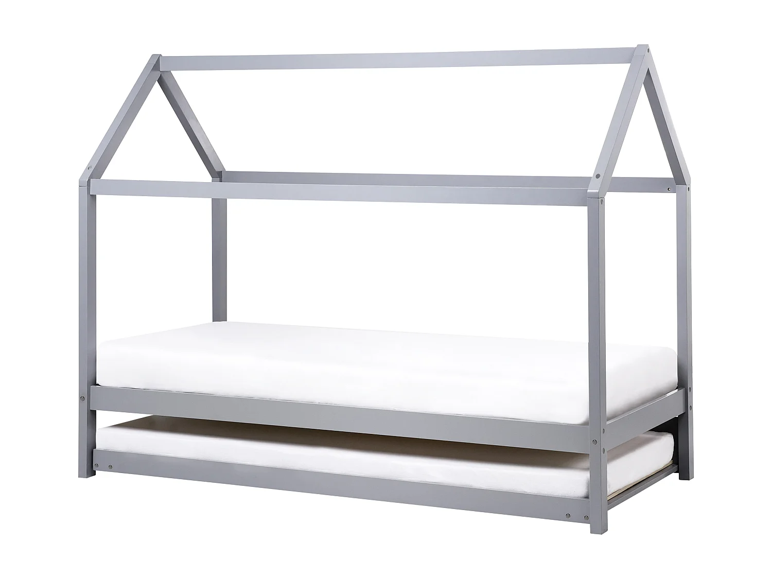 Łóżko dziecięce wysuwane Drewno sosnowe CRILLON 90 x 200 cm Szary