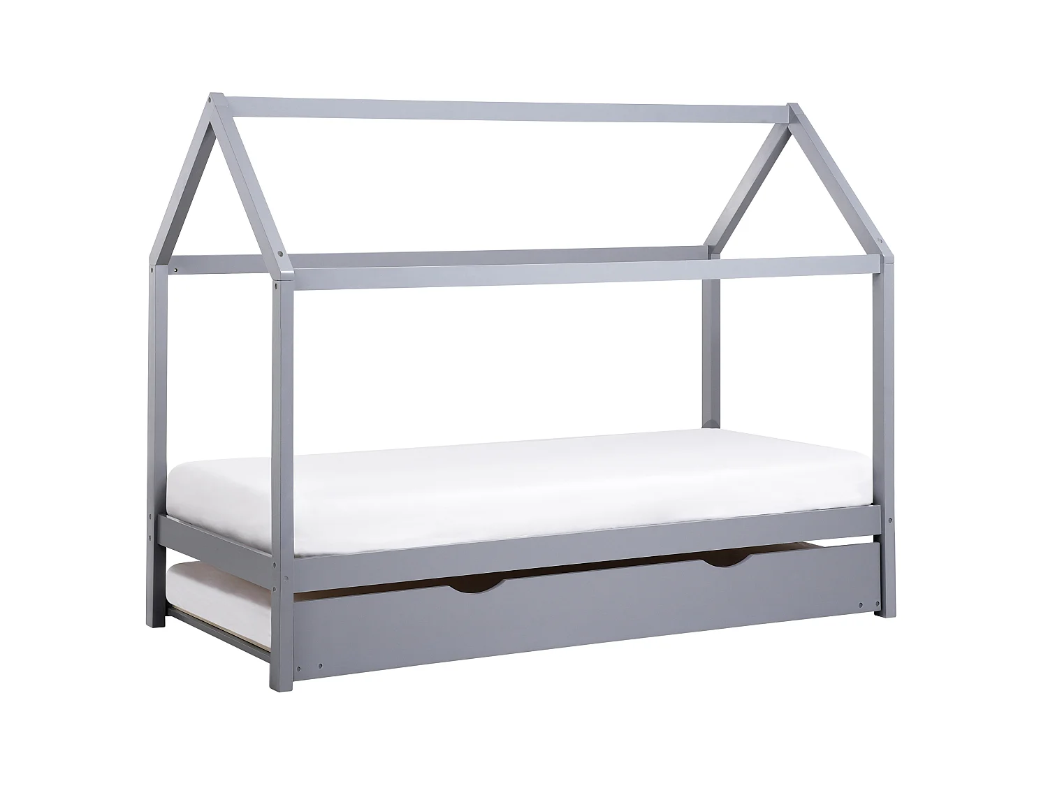 Letto estraibile per bambini Legno di pino CRILLON 90 x 200 cm Grigio