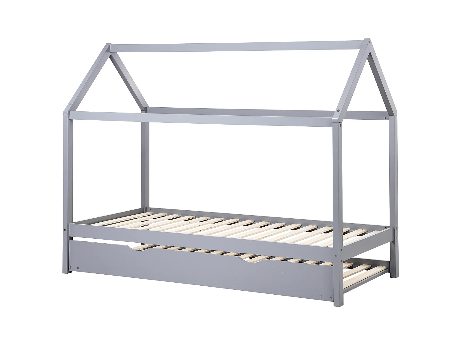 Letto estraibile per bambini Legno di pino CRILLON 90 x 200 cm Grigio