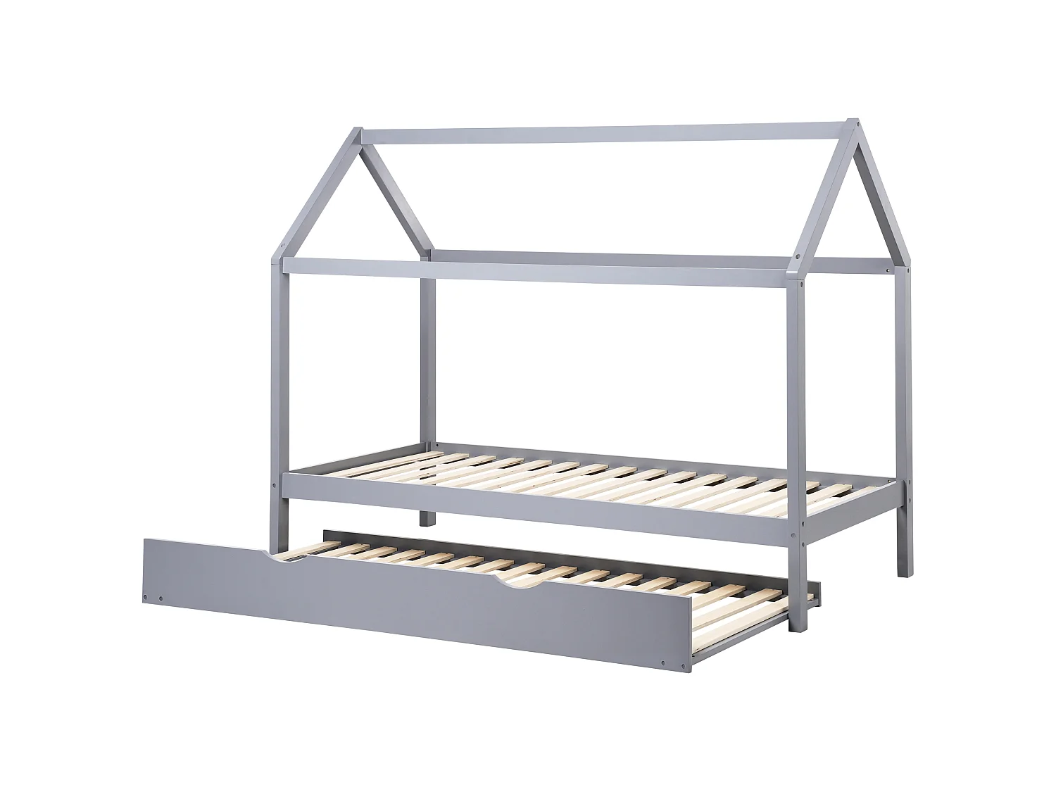 Letto estraibile per bambini Legno di pino CRILLON 90 x 200 cm Grigio