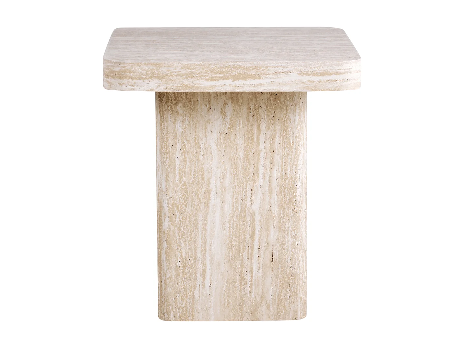 Beistelltisch MDF-Platte Travertinoptik Modernes Design Beige 50 x 50 cm Duson