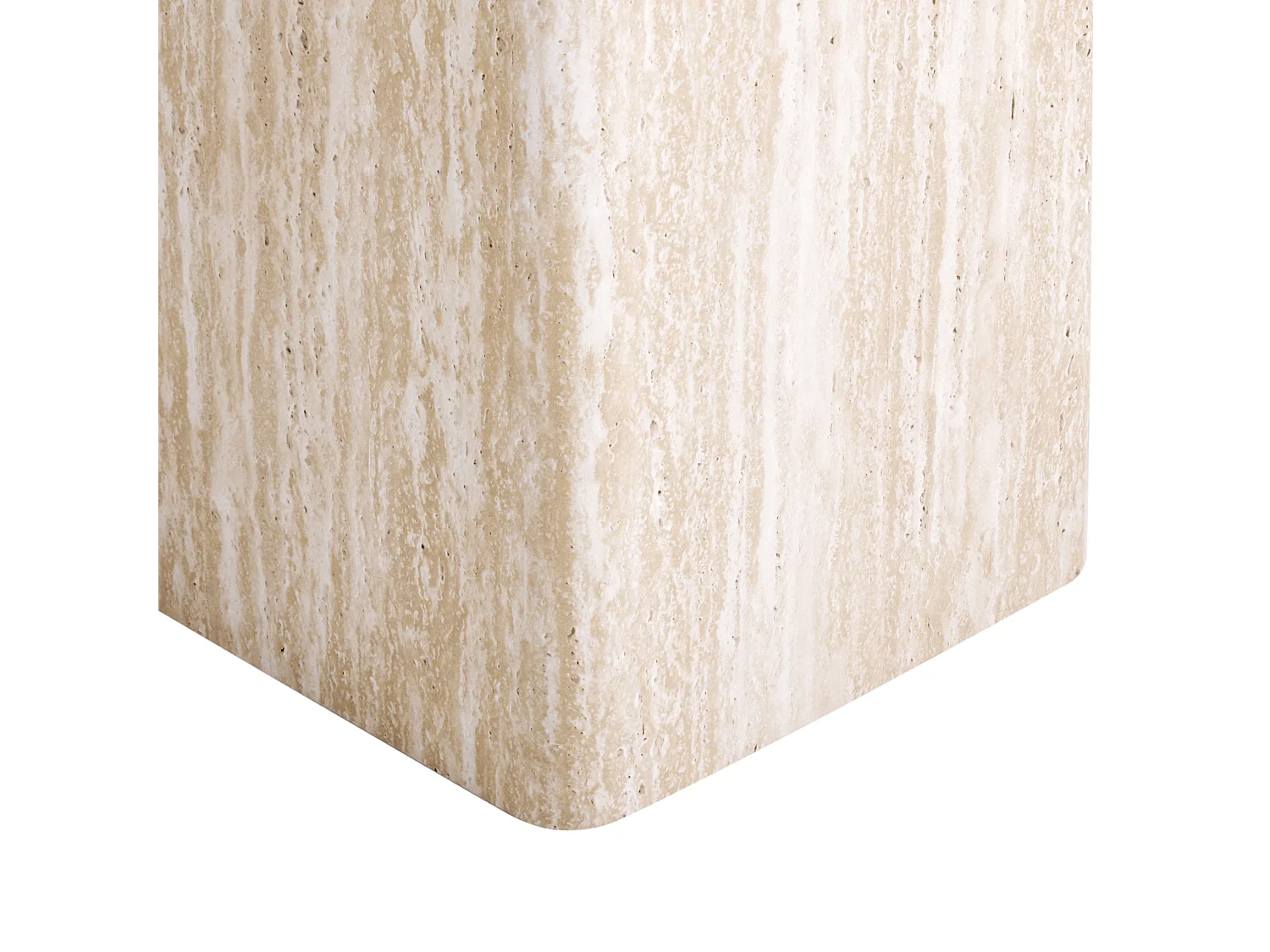 Beistelltisch MDF-Platte Travertinoptik Modernes Design Beige 50 x 50 cm Duson