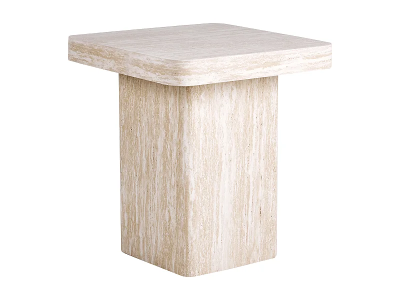 Beistelltisch MDF-Platte Travertinoptik Modernes Design Beige 50 x 50 cm Duson