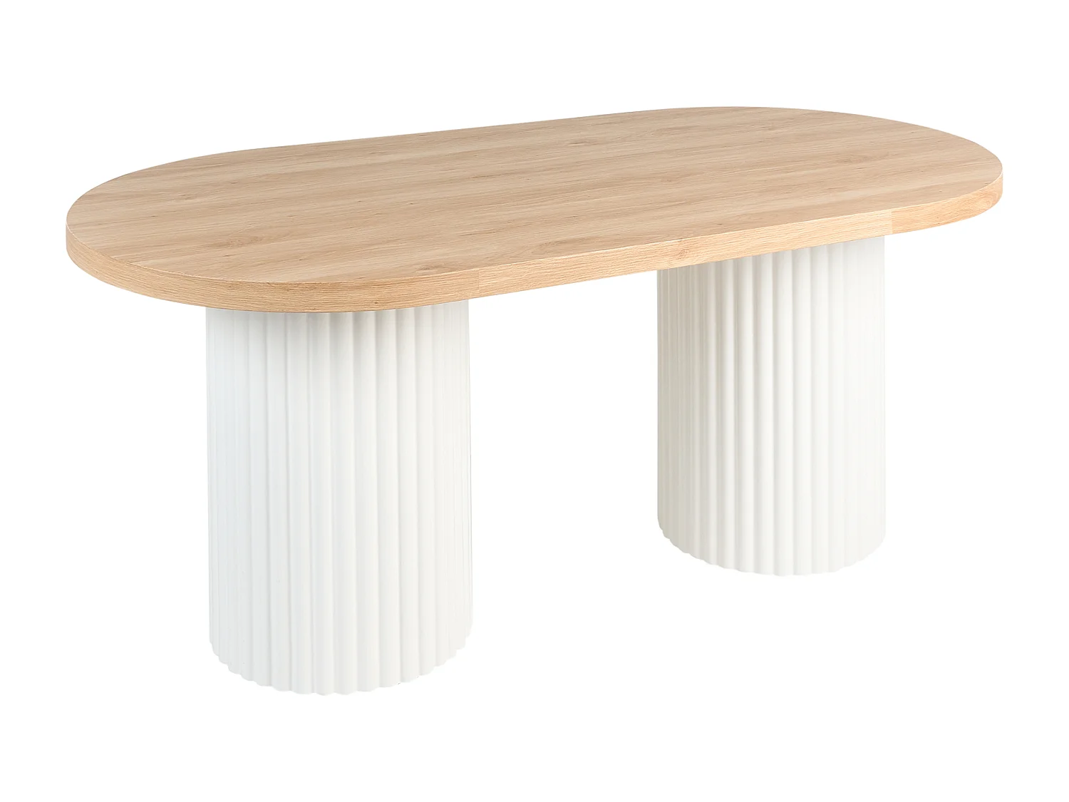 Table de repas SHERIDAN Marron clair/blanc 180 cm 90 cm