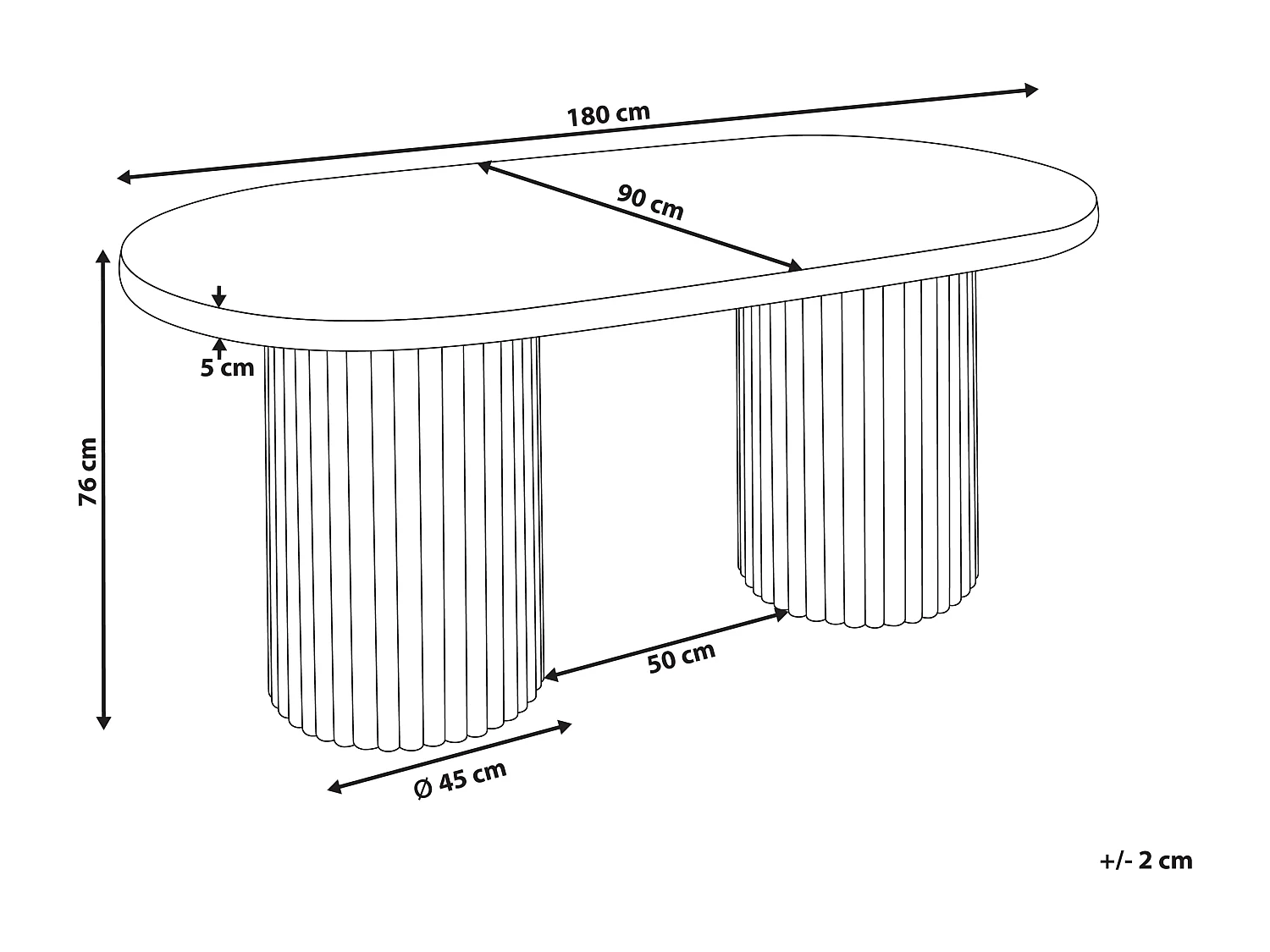 Table de repas SHERIDAN Marron clair/blanc 180 cm 90 cm
