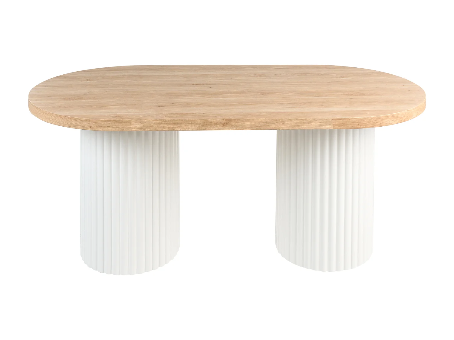 Table de repas SHERIDAN Marron clair/blanc 180 cm 90 cm