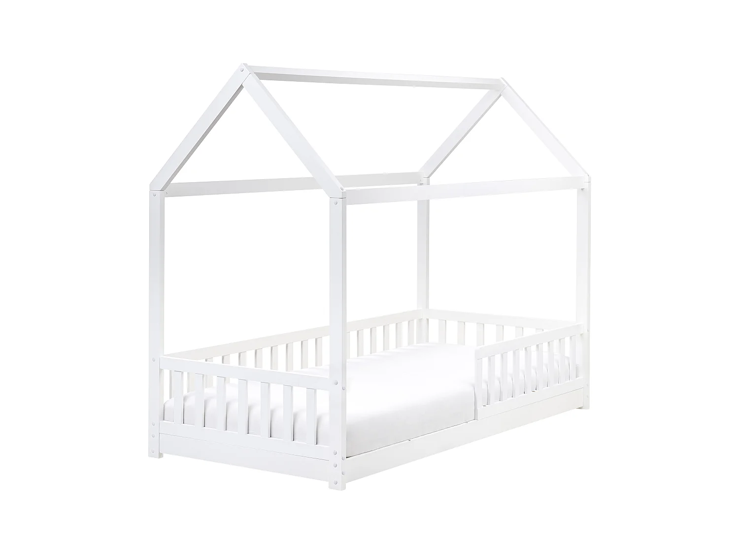 Cama con dosel de madera blanca 90 x 200 cm COSSAYE