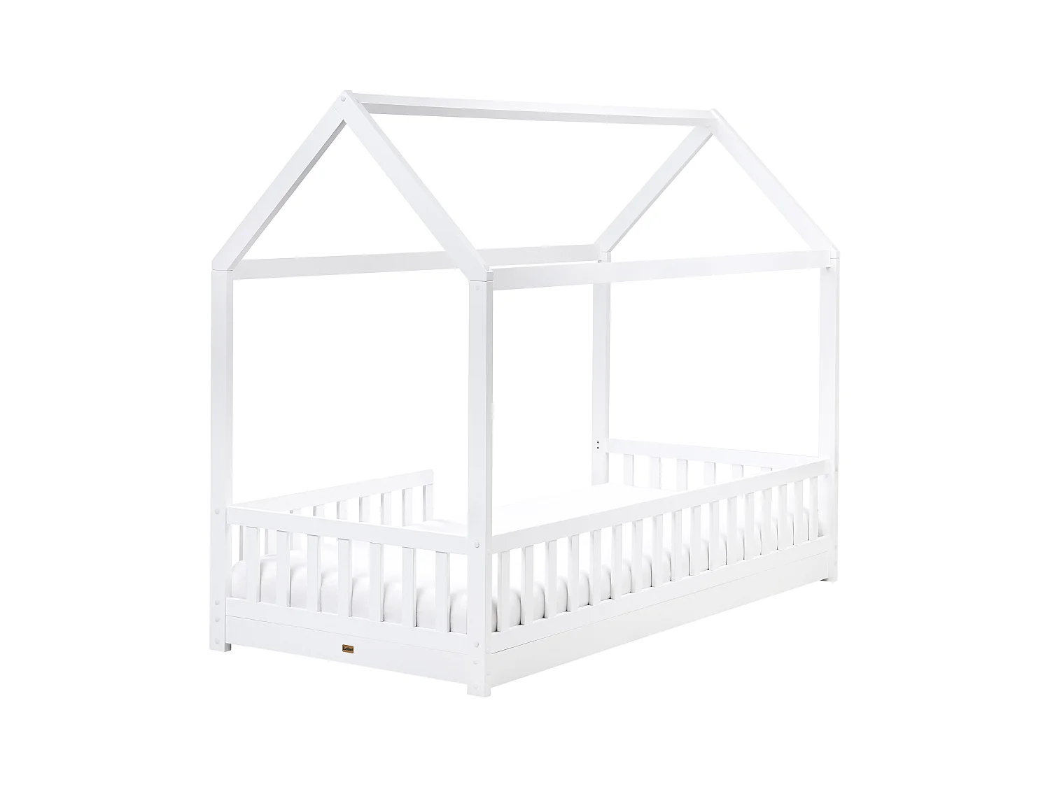 Cama con dosel de madera blanca 90 x 200 cm COSSAYE