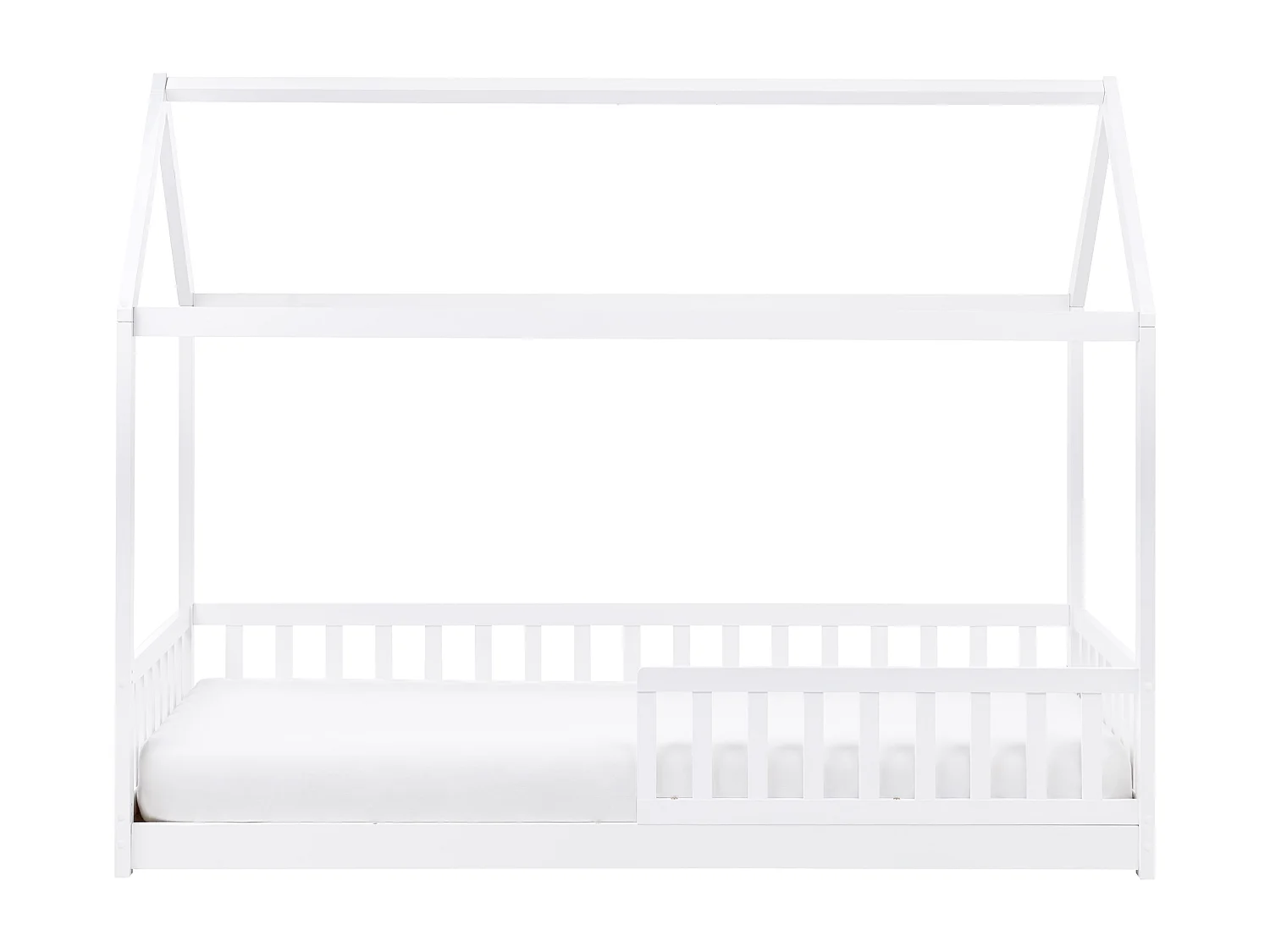 Łóżko dziecięce domek drewniane 90 x 200 cm białe COSSAYE