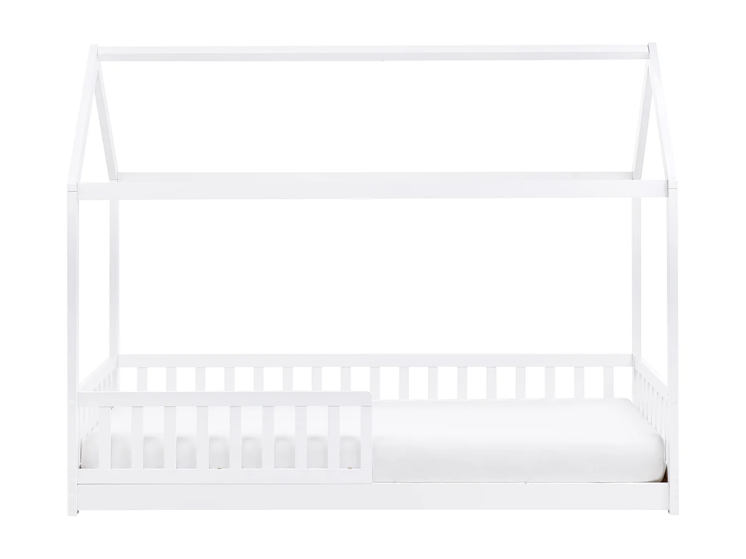 Łóżko dziecięce domek drewniane 90 x 200 cm białe COSSAYE