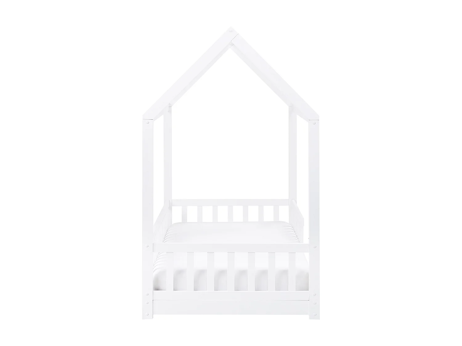 Łóżko dziecięce domek drewniane 90 x 200 cm białe COSSAYE