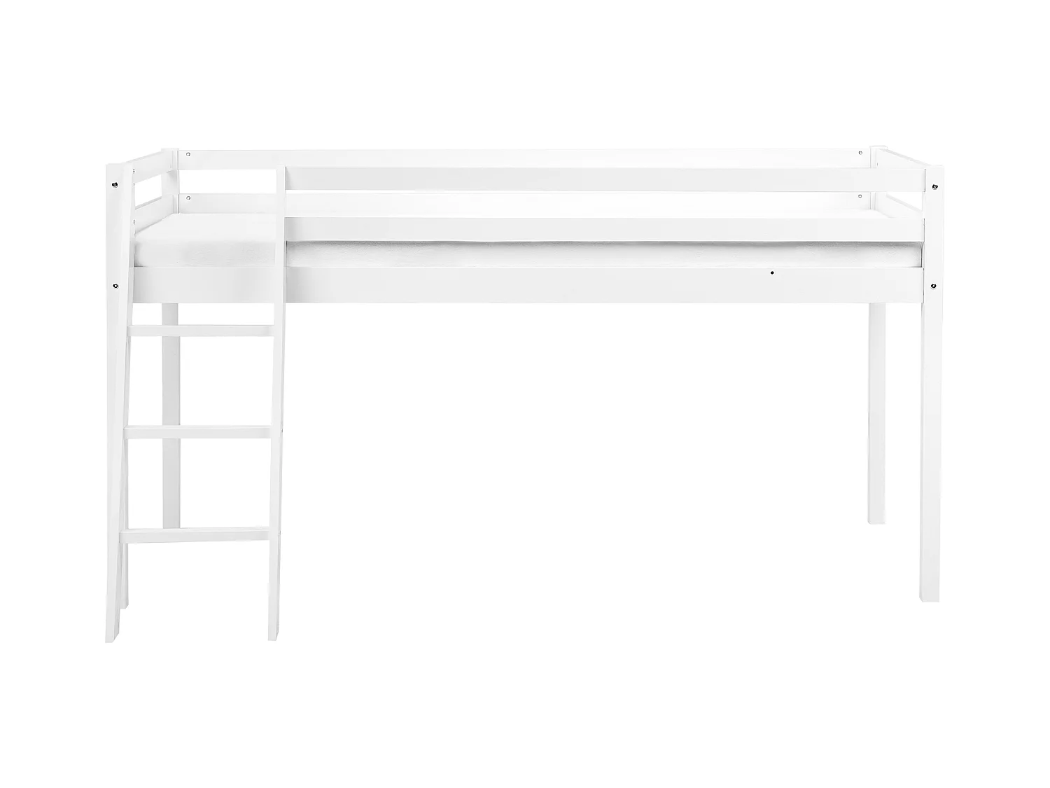 Łóżko na antresoli Drewno sosnowe ASCOUX 90 x 200 cm Biały