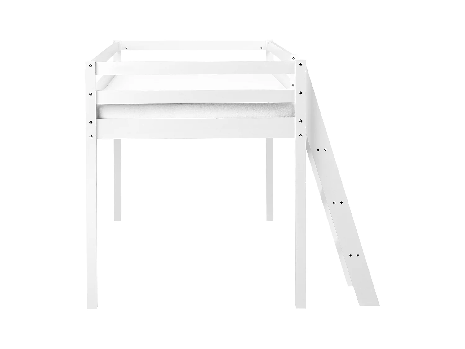 Łóżko na antresoli Drewno sosnowe ASCOUX 90 x 200 cm Biały