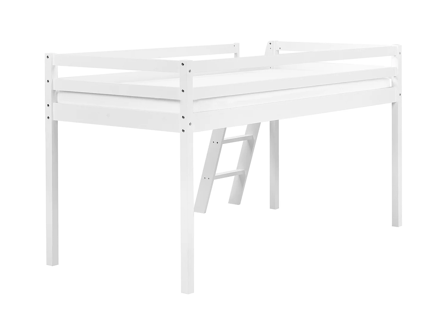 Łóżko na antresoli Drewno sosnowe ASCOUX 90 x 200 cm Biały