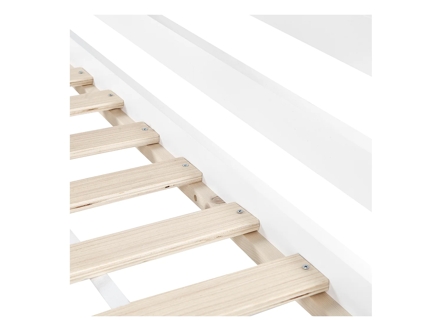 Łóżko na antresoli Drewno sosnowe ASCOUX 90 x 200 cm Biały