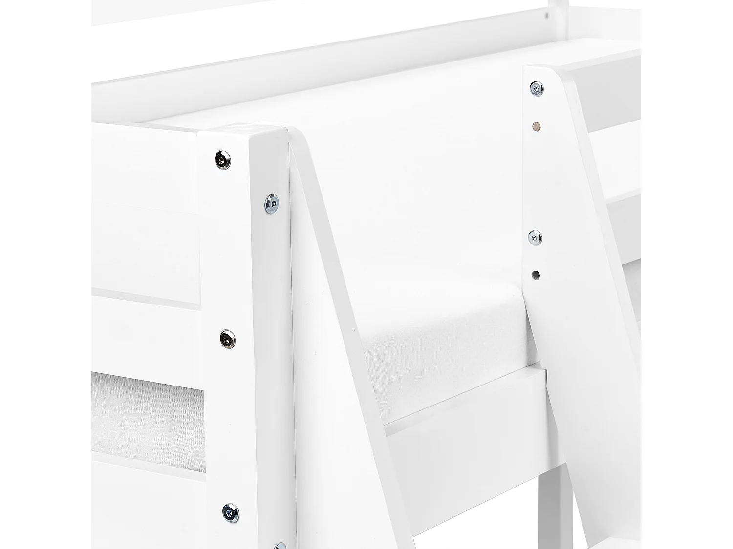 Lit à mit-hauteur Bois de pin ASCOUX 90 x 200 cm Blanc