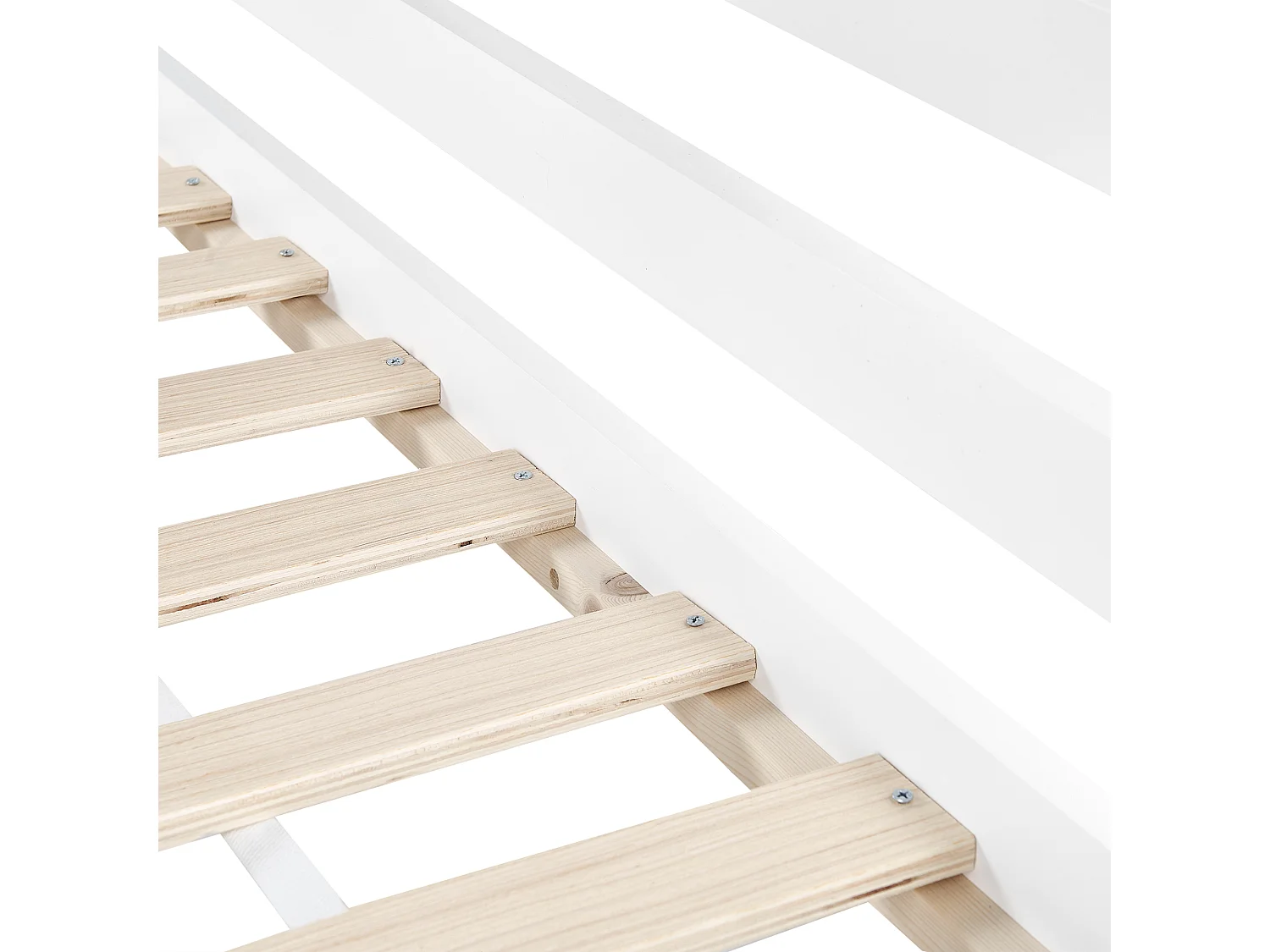 Lit à mit-hauteur Bois de pin ASCOUX 90 x 200 cm Blanc