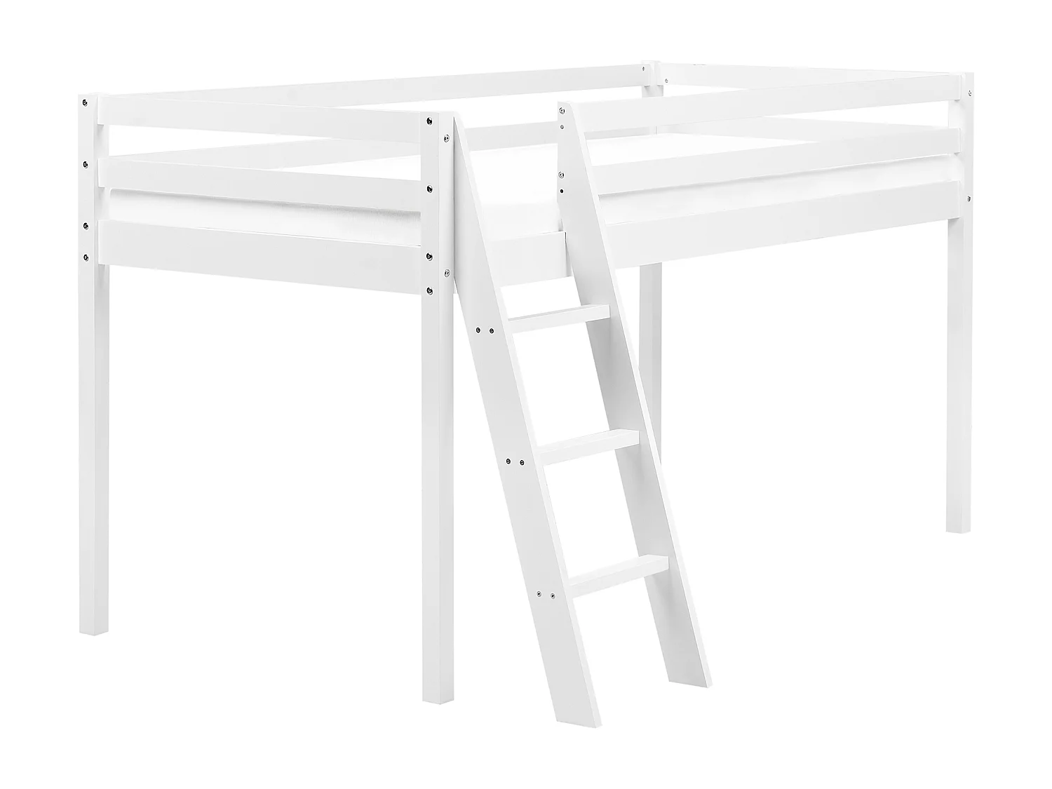 Letto a mezza altezza Legno di pino ASCOUX 90 x 200 cm Bianco