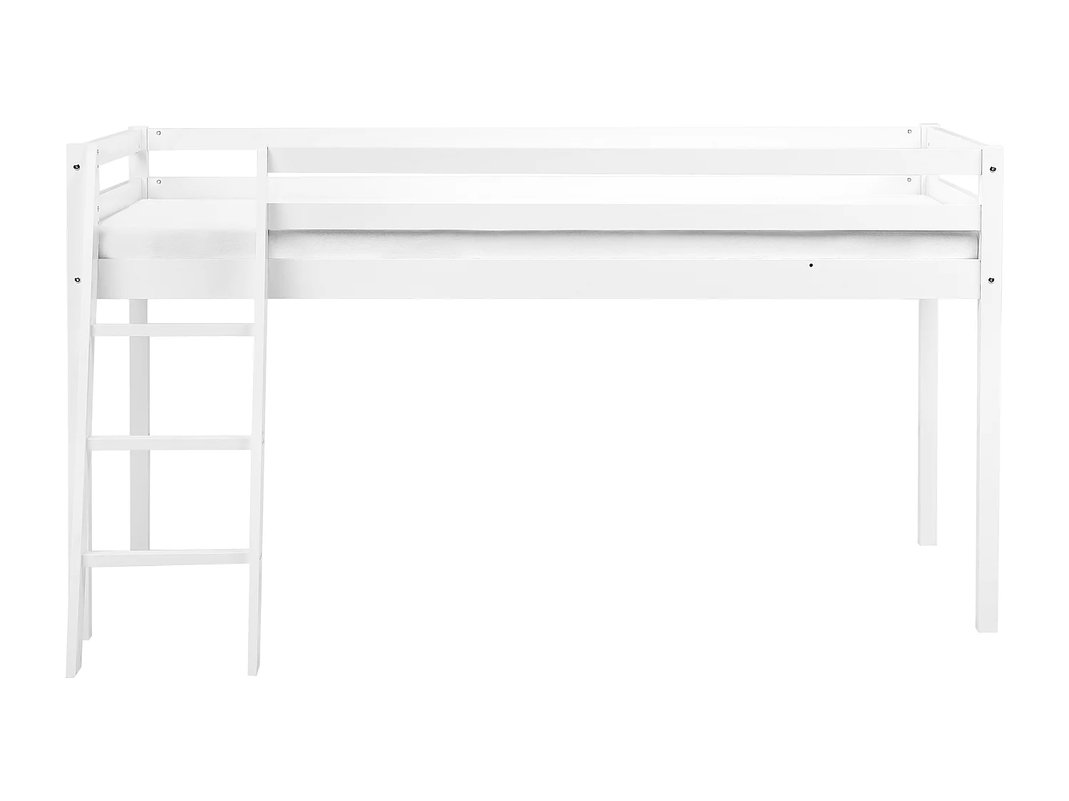 Letto a mezza altezza Legno di pino ASCOUX 90 x 200 cm Bianco