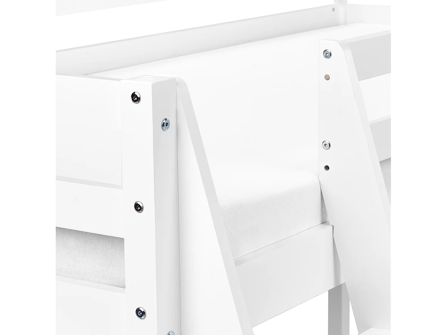 Letto a mezza altezza Legno di pino ASCOUX 90 x 200 cm Bianco