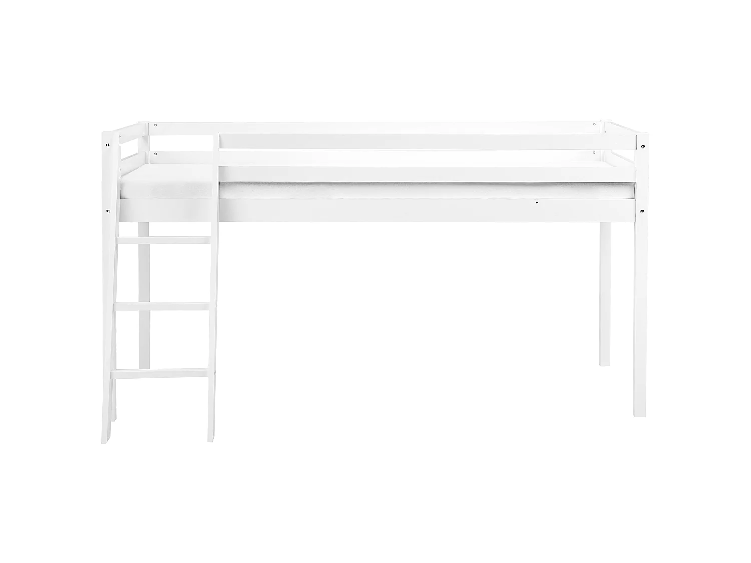 Mid Sleeper Bed Pine Wood ASCOUX 90 x 200 cm (EU Single) White