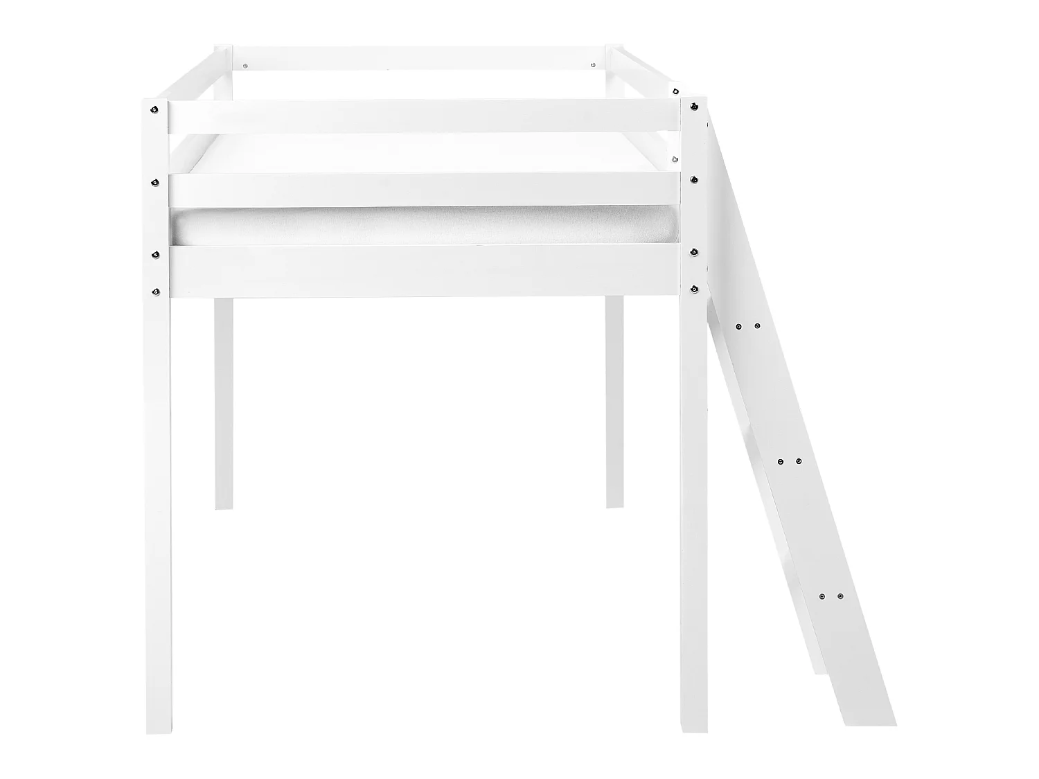 Mid Sleeper Bed Pine Wood ASCOUX 90 x 200 cm (EU Single) White