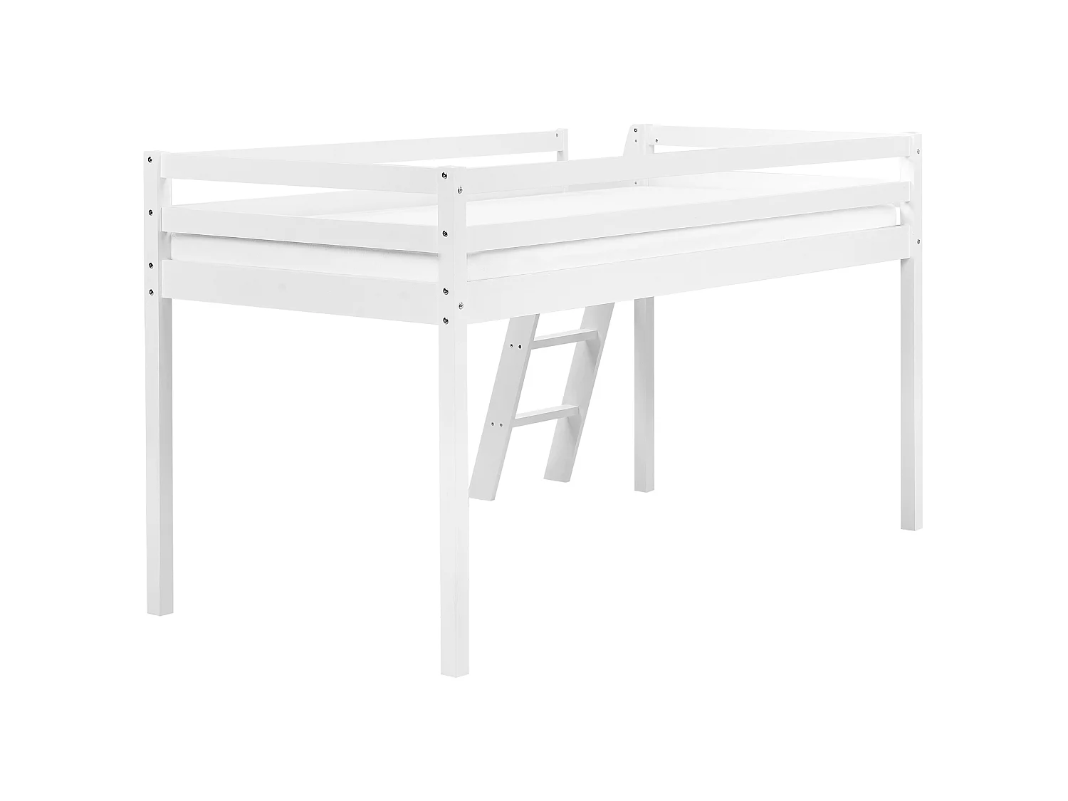 Mid Sleeper Bed Pine Wood ASCOUX 90 x 200 cm (EU Single) White