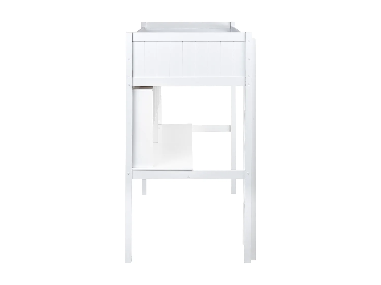 Lit superposé avec bureau Bois de pin FOUCAMONT 90 x 200 cm Blanc