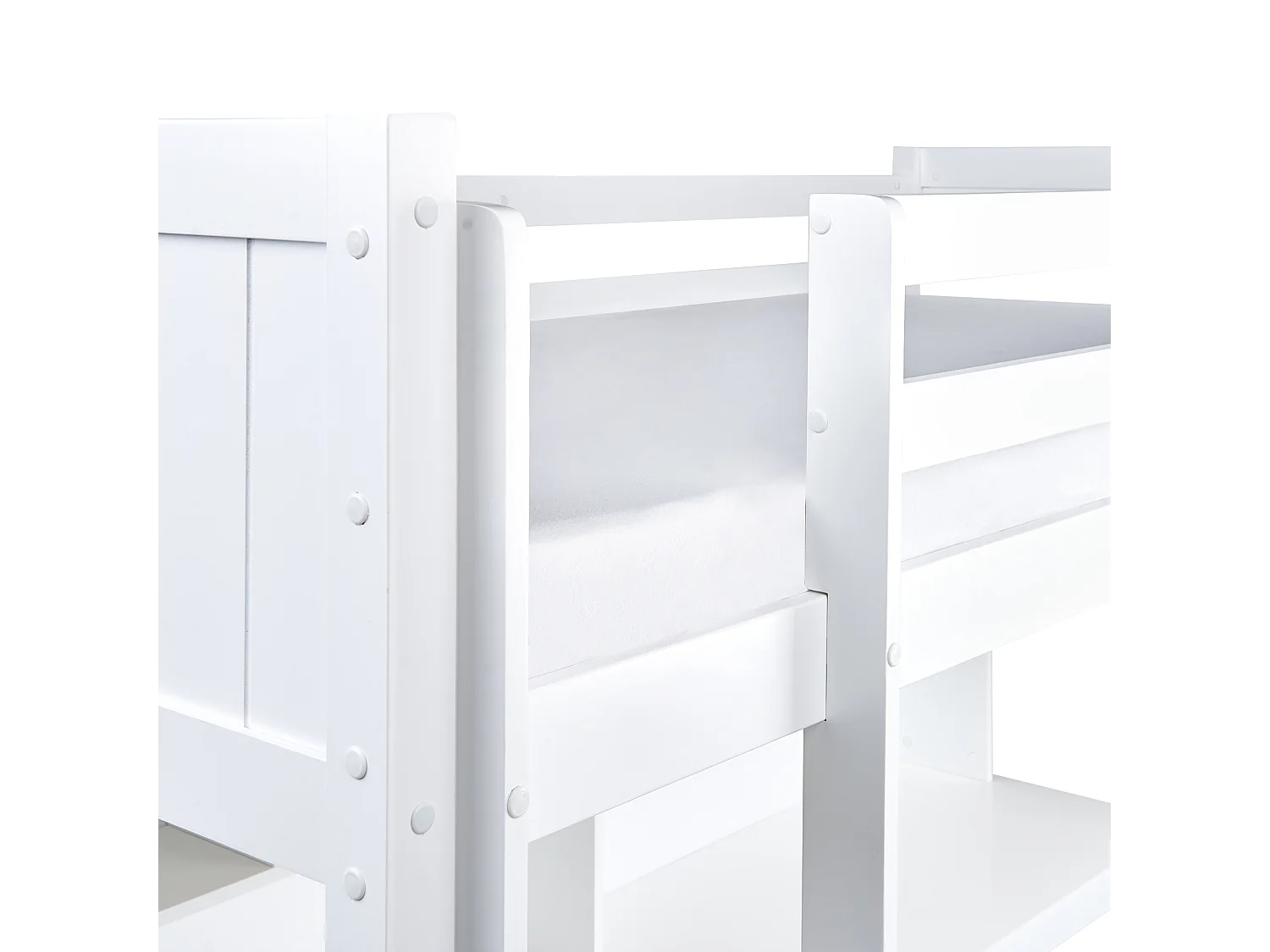 Lit superposé avec bureau Bois de pin FOUCAMONT 90 x 200 cm Blanc