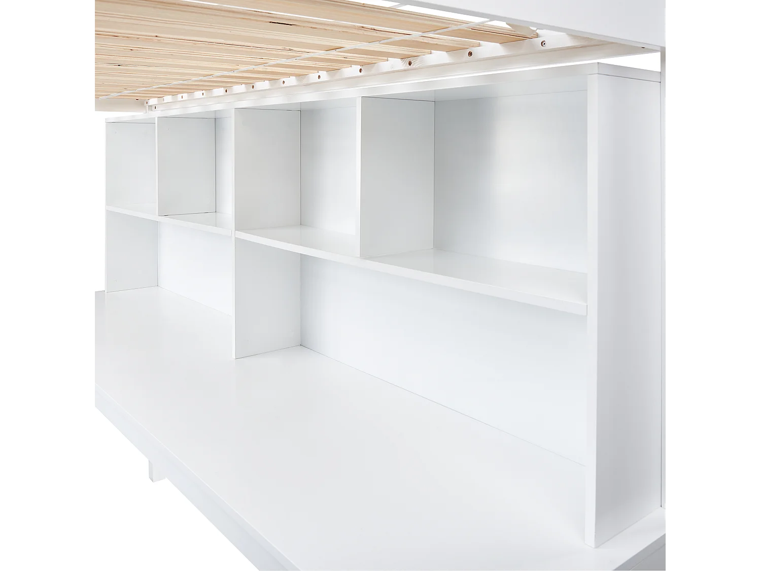 Lit superposé avec bureau Bois de pin FOUCAMONT 90 x 200 cm Blanc