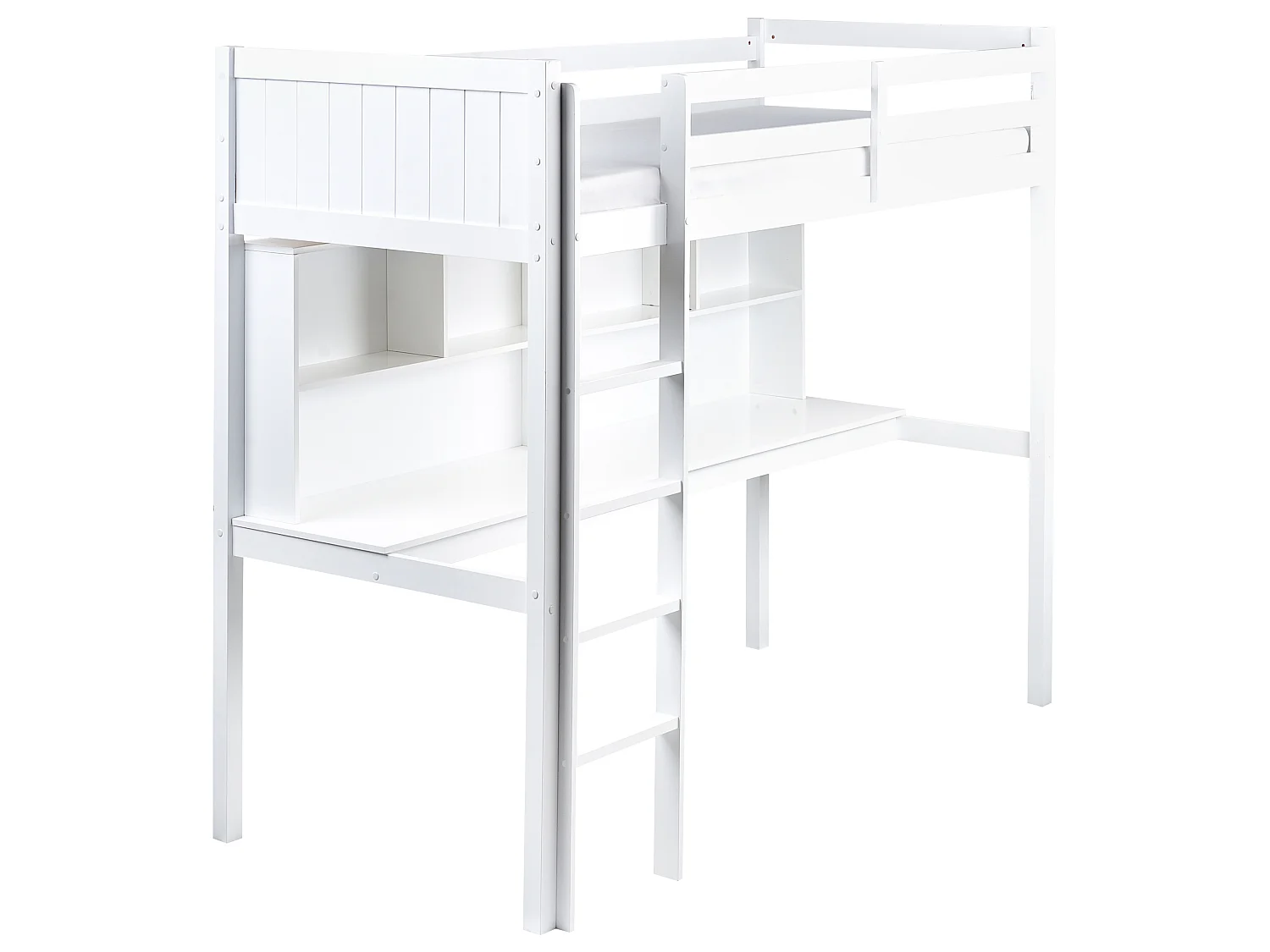 Hoogslaper met bureau Dennenhout FOUCAMONT 90 x 200 cm Wit