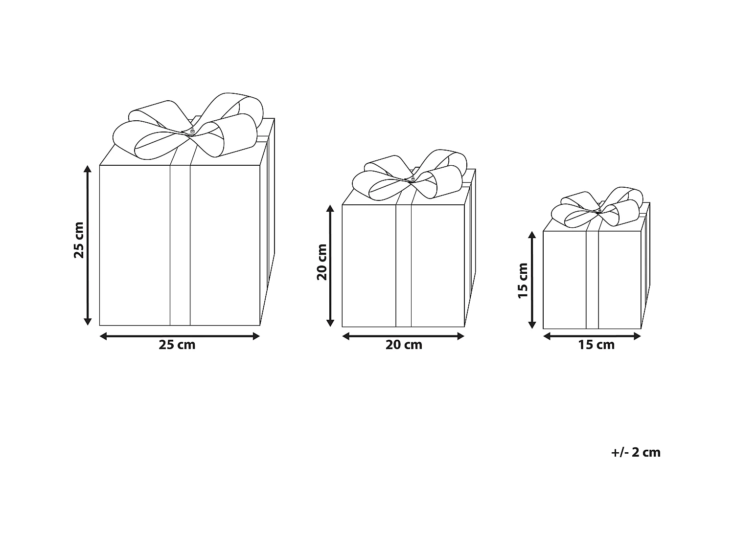 Décoration de Noël LED CAPELLA Cadeaux de Noël 15/20/25 cm Multicolore